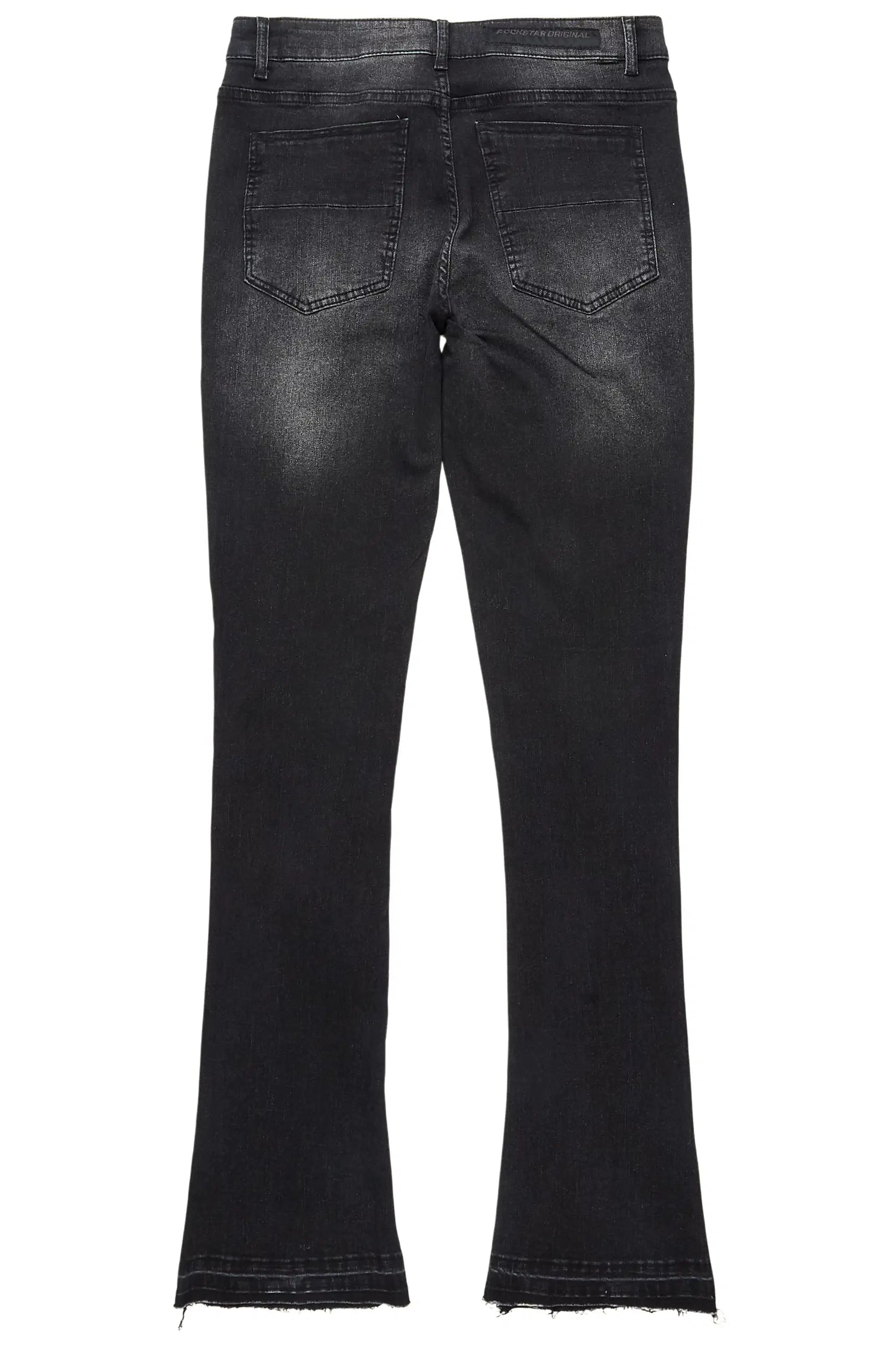 Olivier Dag Dark Grey Stacked Flare Jean