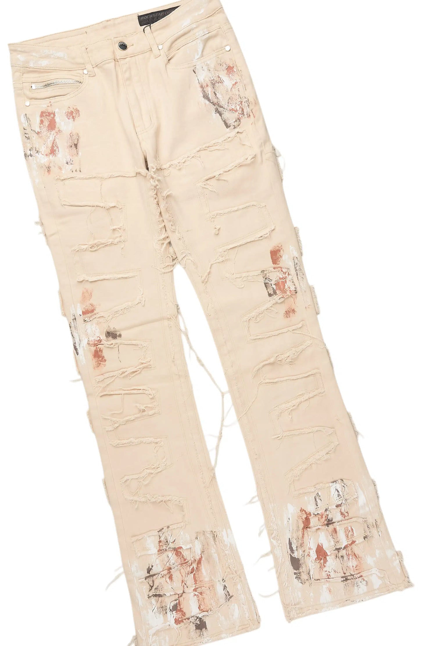 Saxon Beige/Beige Hoodie/Stacked Flare Jean Set