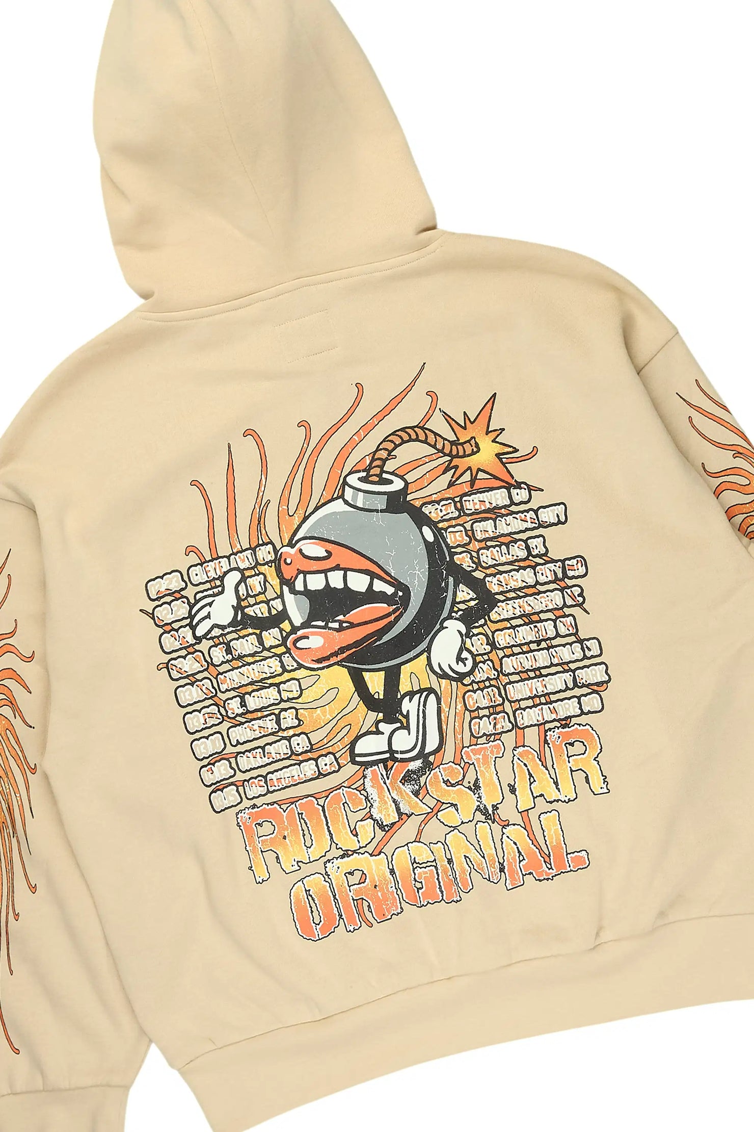 Rock n Roll  Beige Hoodie/Baggy Pant Track Set