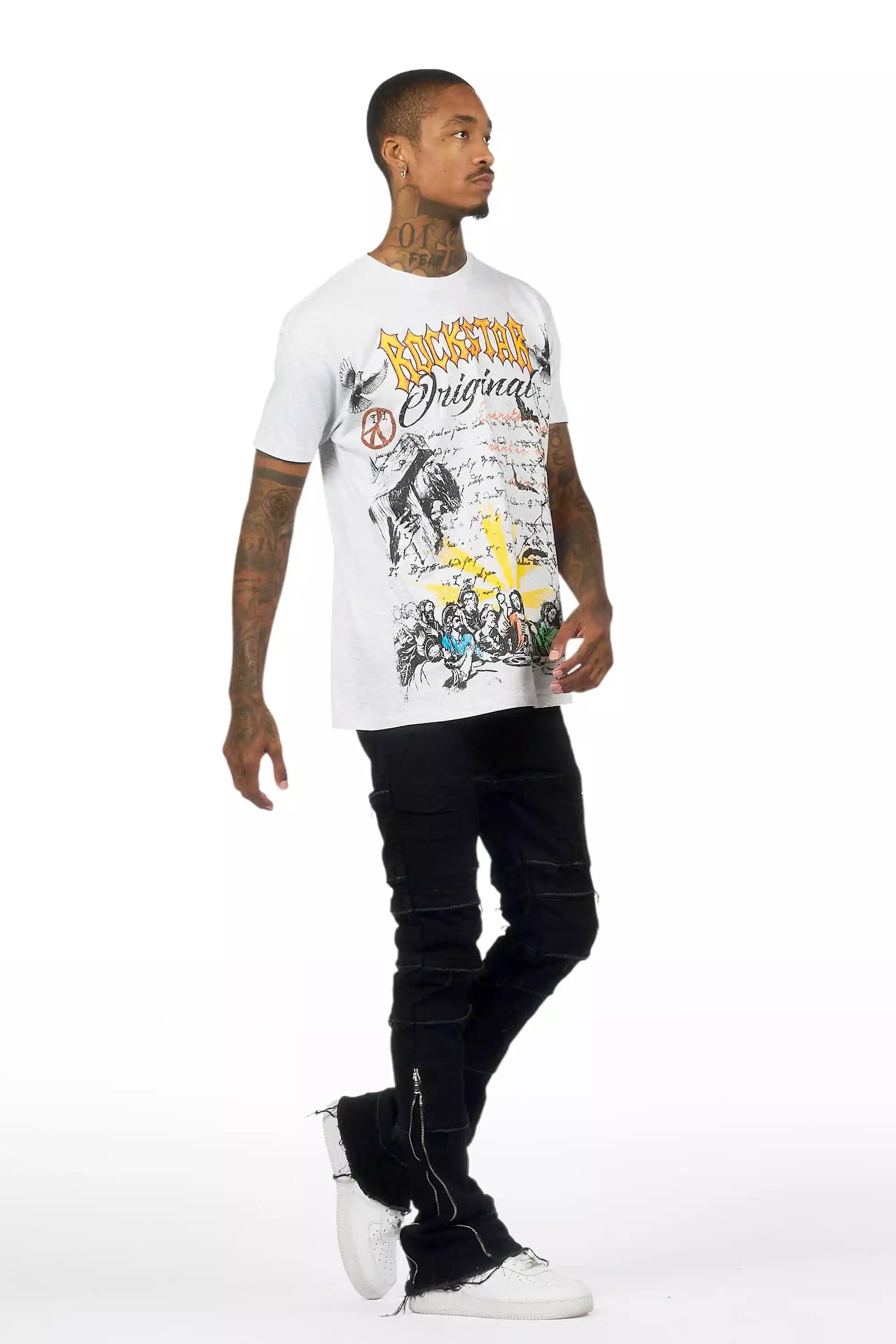 Horado Jet Black Stacked Flare Jean