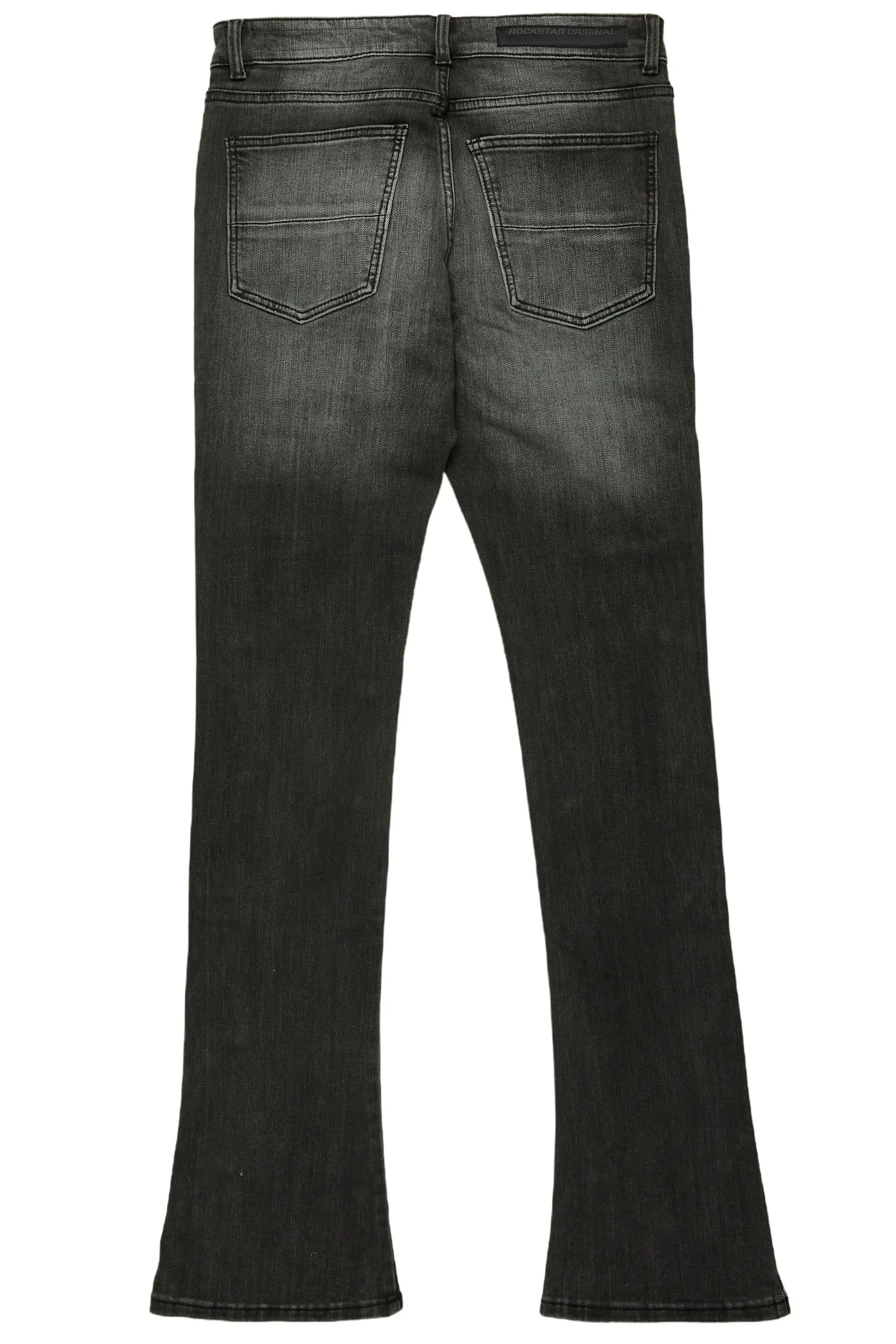 Santana Dark Grey Stacked Flare Jean