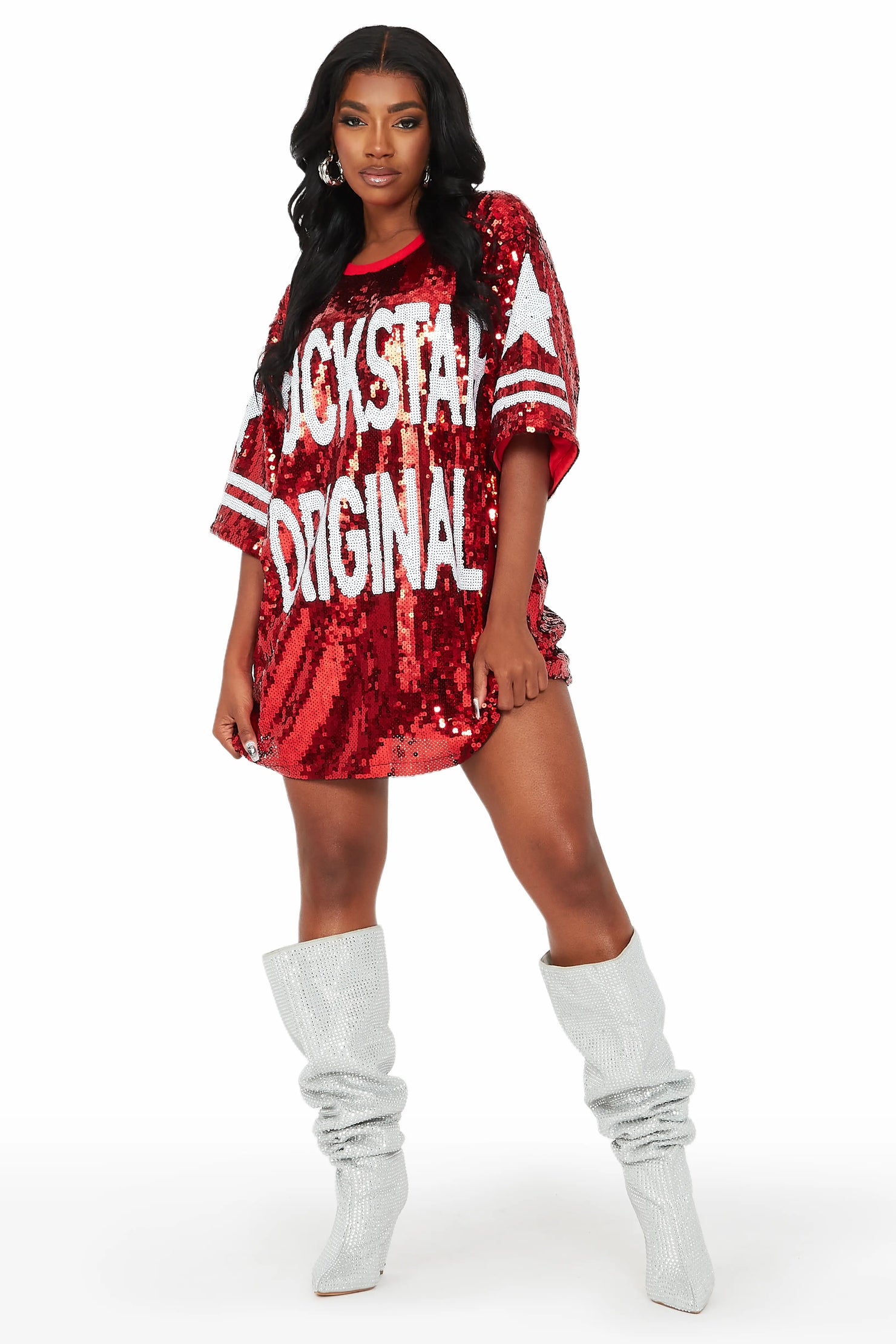 Gameday Red Sequin Mini Dress