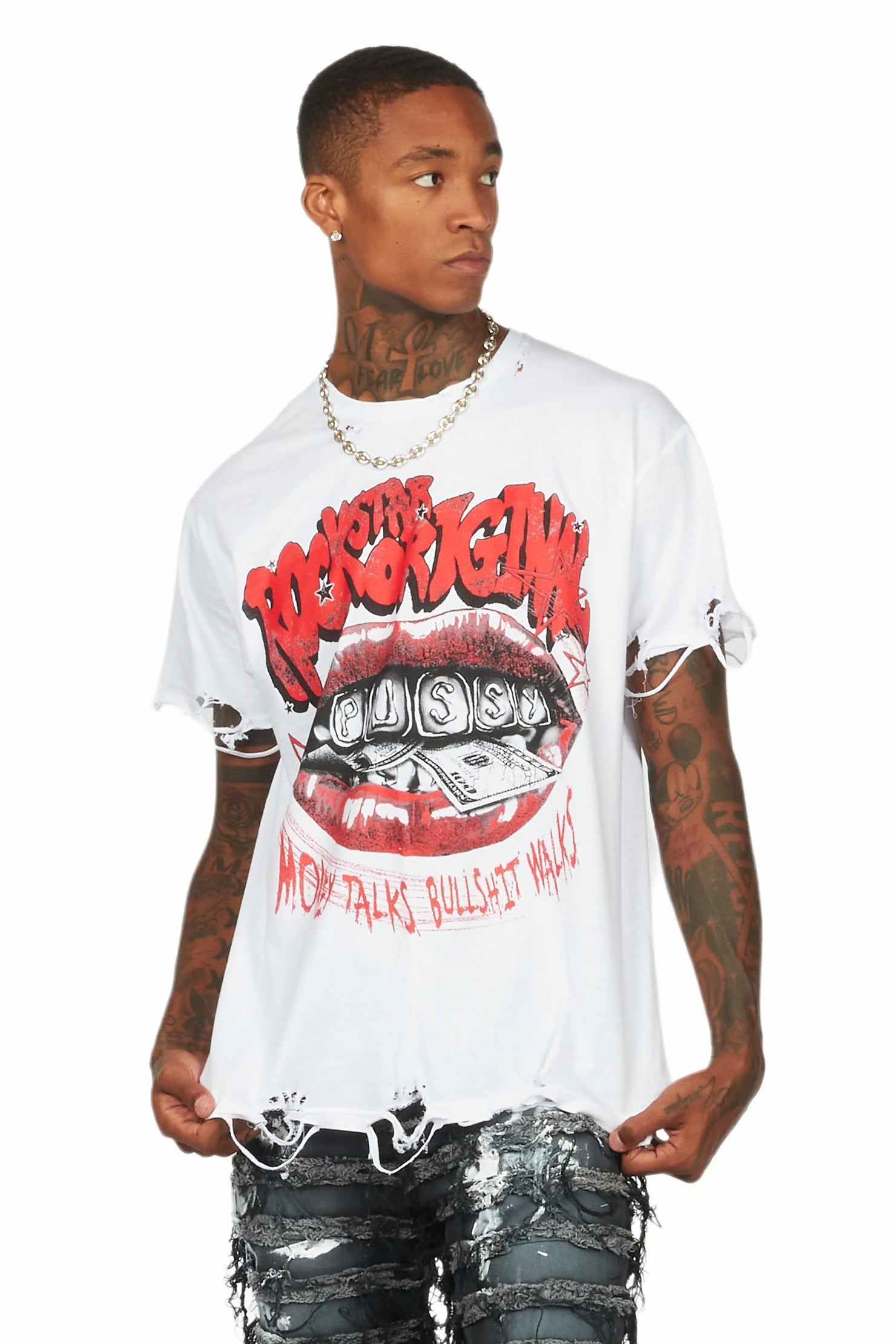 Bloke White Oversized Graphic T-Shirt
