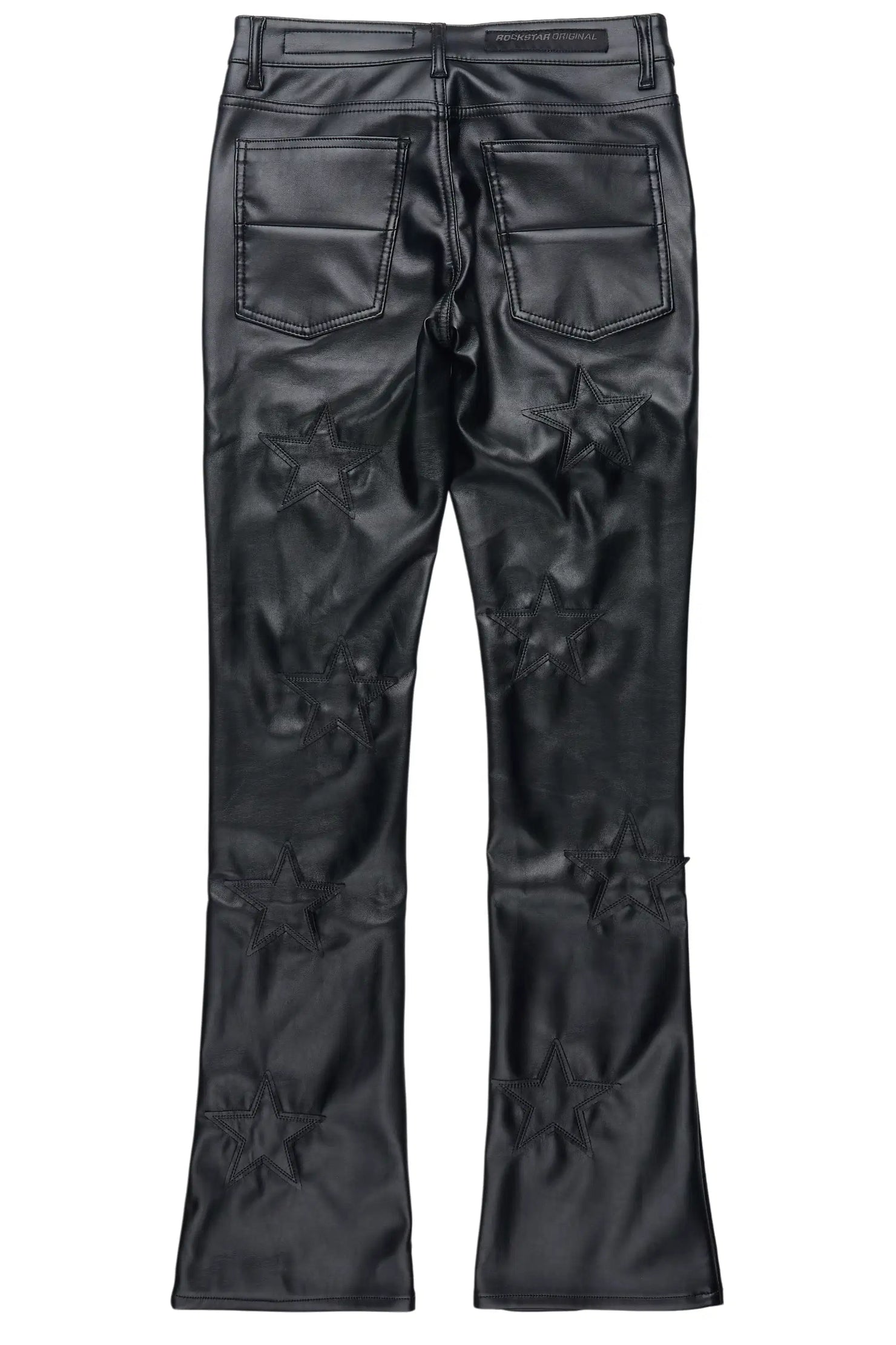 Steen Black/Black PU Stacked Flare Jean