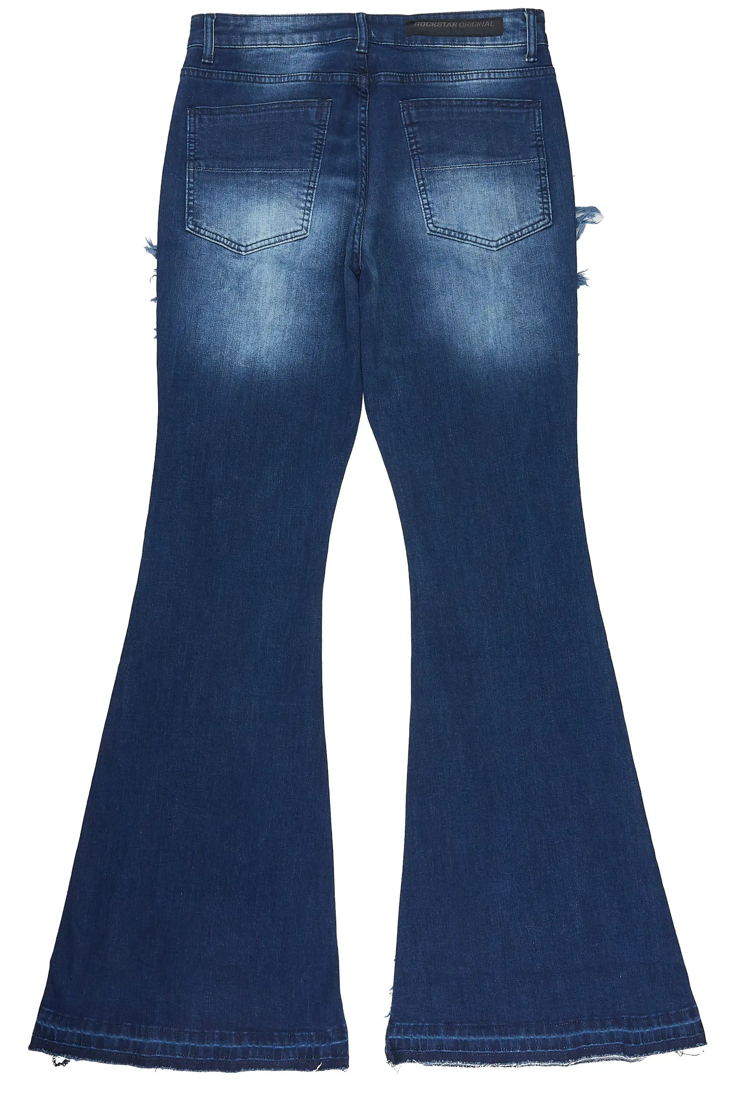 Vane Dark Blue Stacked Super Flare Jean