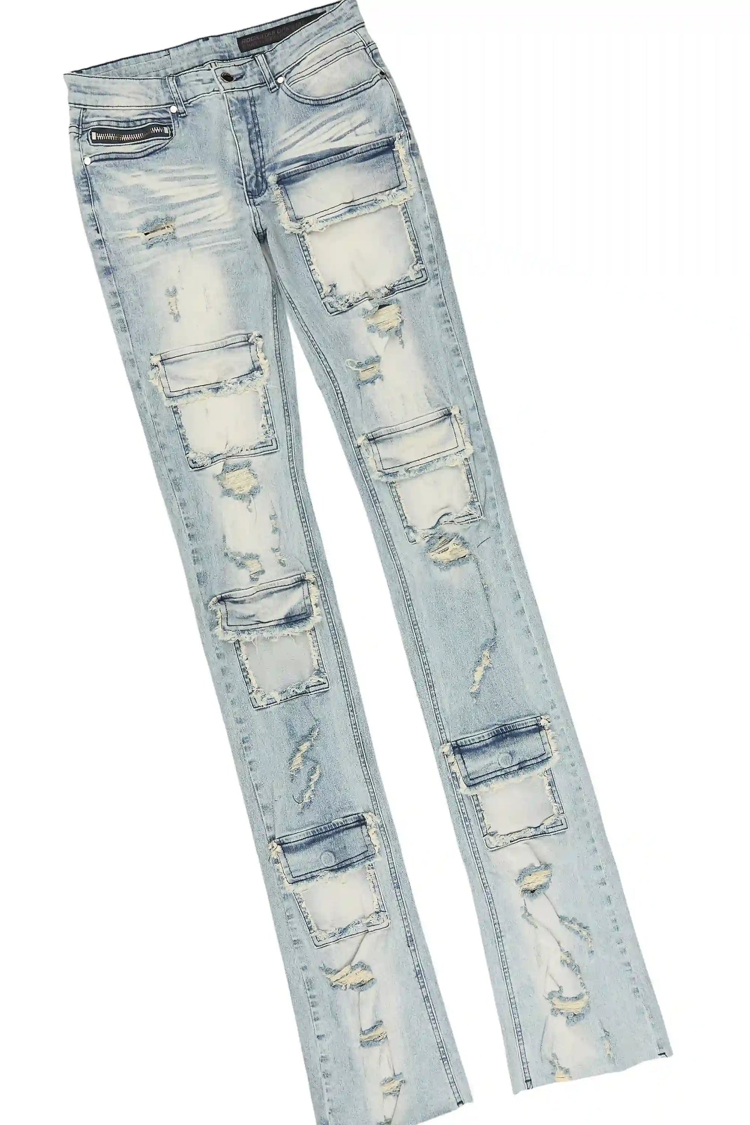 Deiter 2.0 White Oversized Graphic T-Shirt & Pooja Blue Super Stacked Flare Jean Set