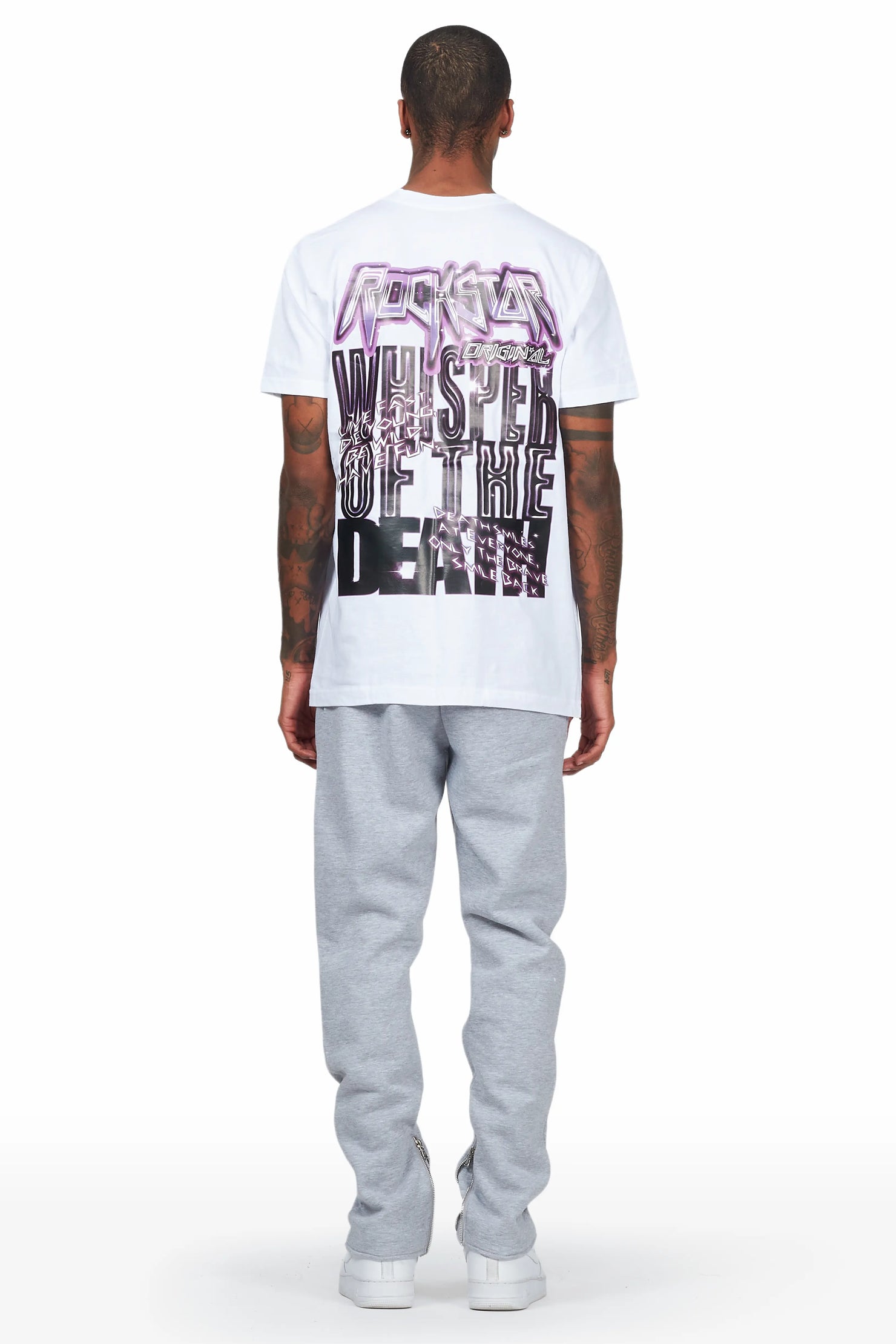 Obert White/Grey T-Shirt Slim Track Set