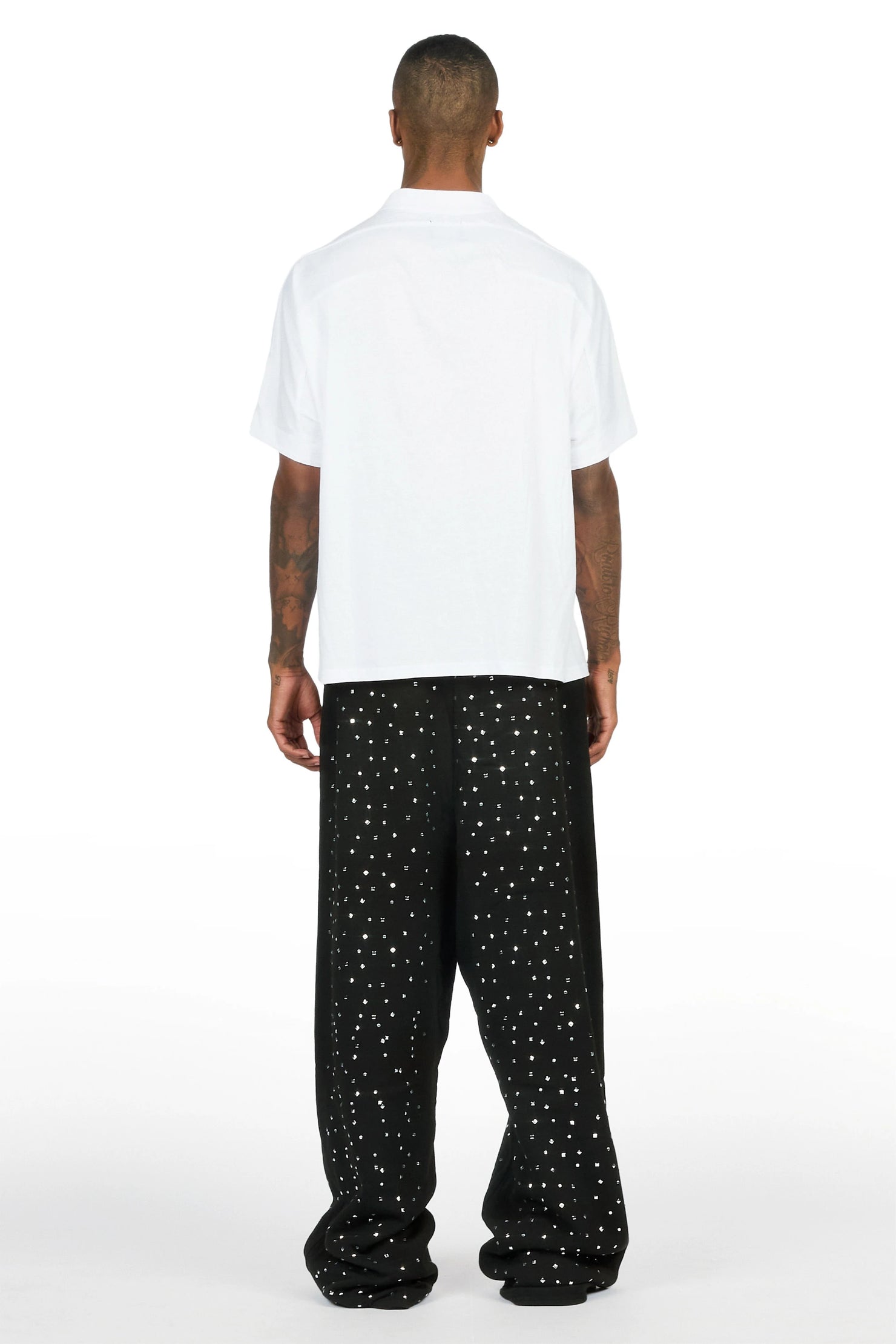 Eliel Black Rhinestone T-Shirt/Baggy Track Set
