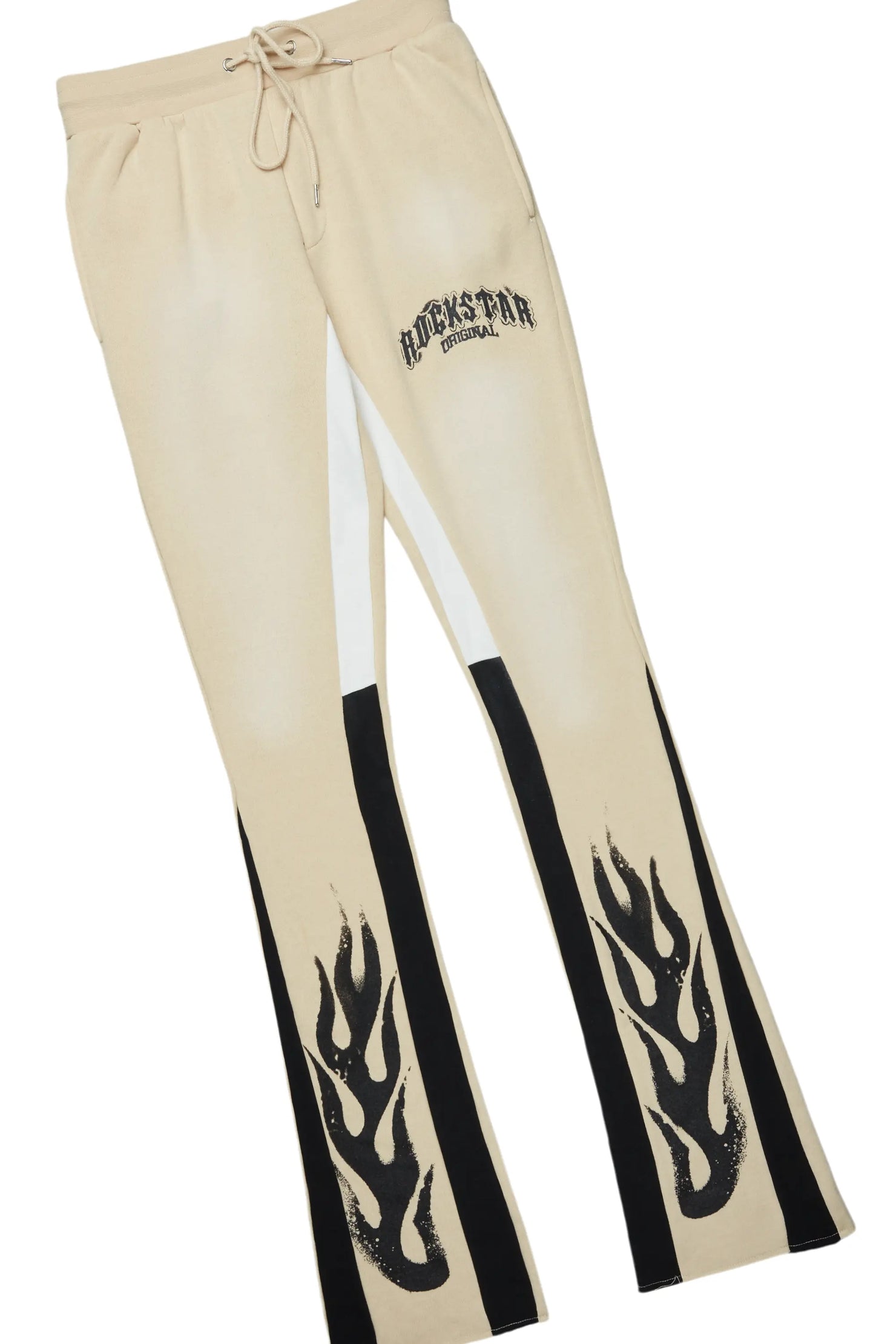 Boaz Beige Stacked Flare Hoodie Track Set