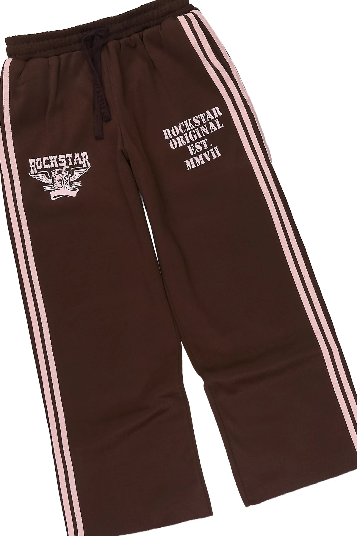 Girls Maniera Brown/Pink Zip Up Hoodie Relaxed Pant Track Set