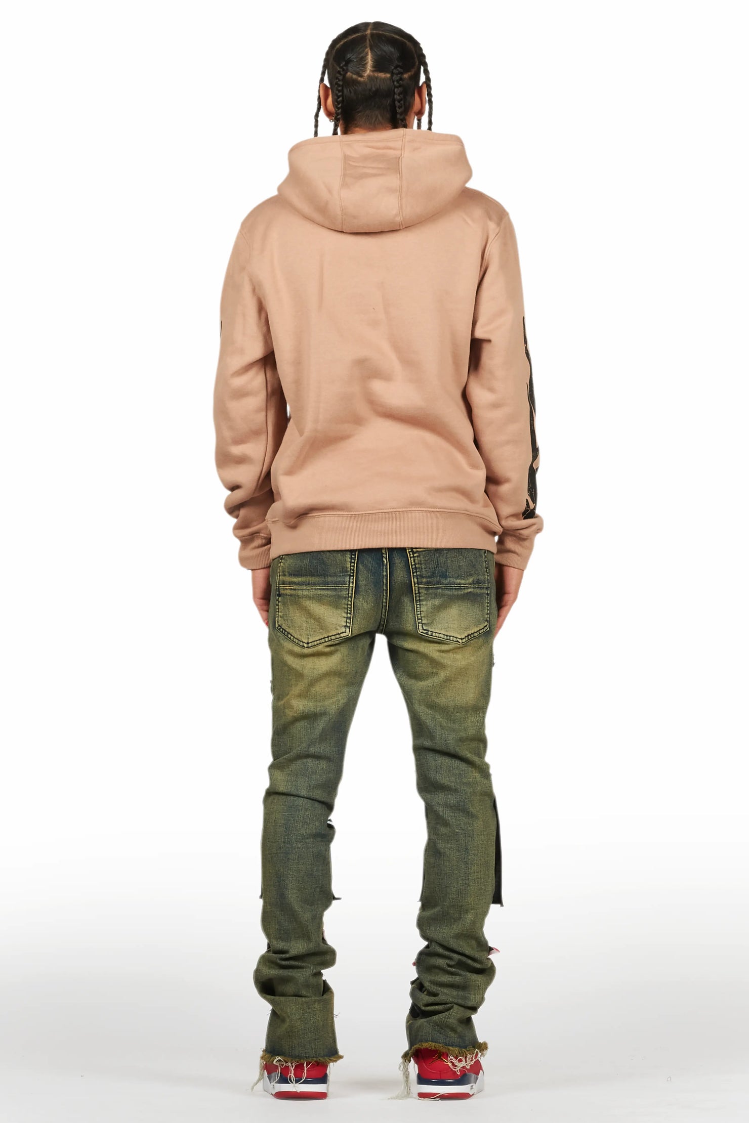 Vadim Blue Patchwork Stacked Flare Jean