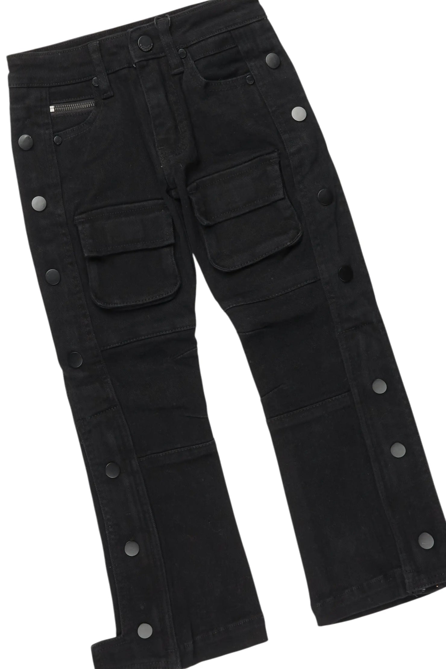 Boys Benito Vintage Black Hoodie/Baggy Fit Jean Set