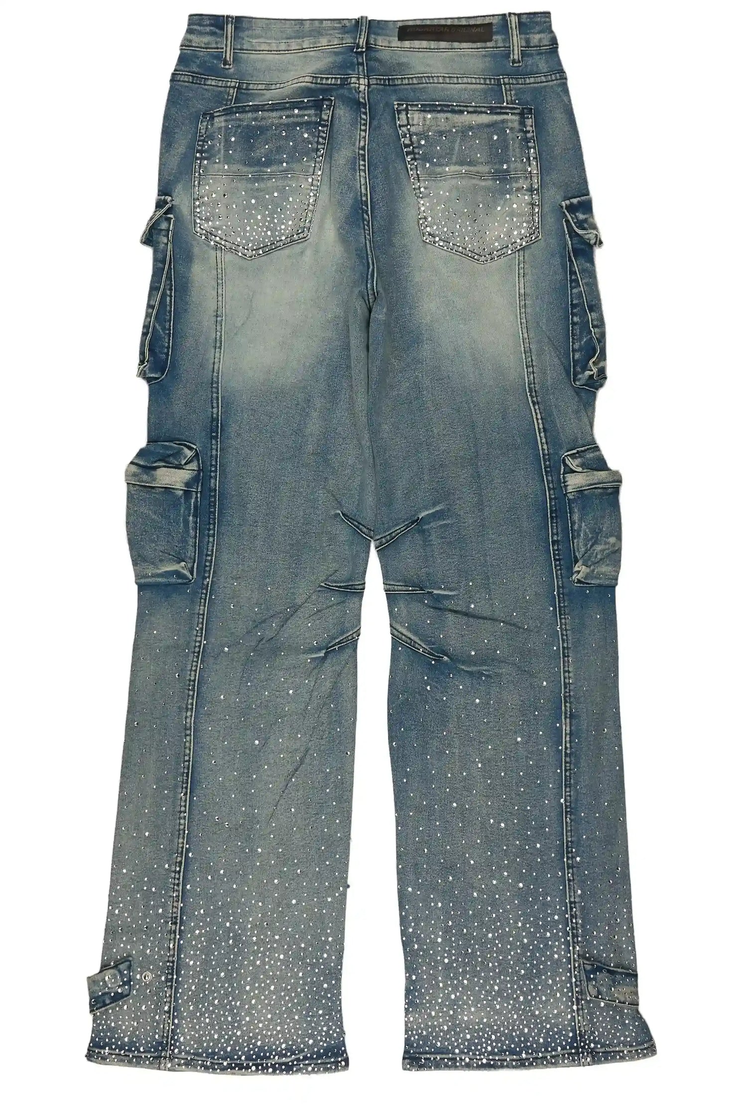 Keoni Light Blue Rhinestone Baggy Fit Jean