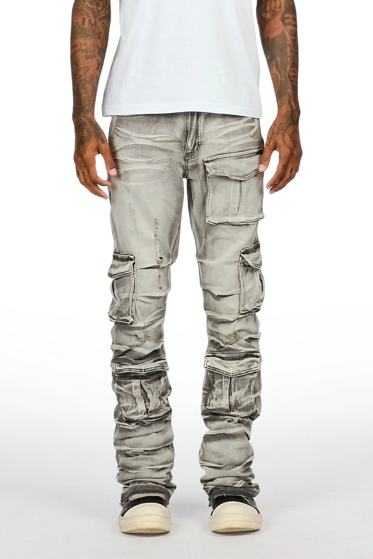 Gentry Light Grey Stacked Jean