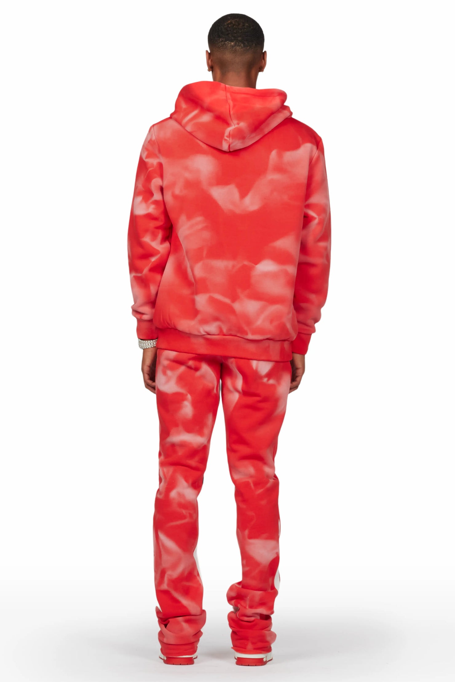 Nelly Red Hoodie Stacked Flare Track Set
