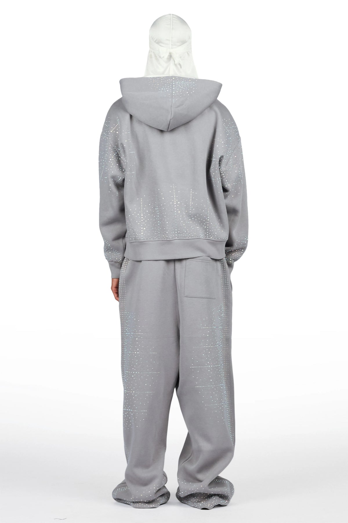 Eoghan Charcoal Rhinestone Hoodie/Baggy Pant Track Set