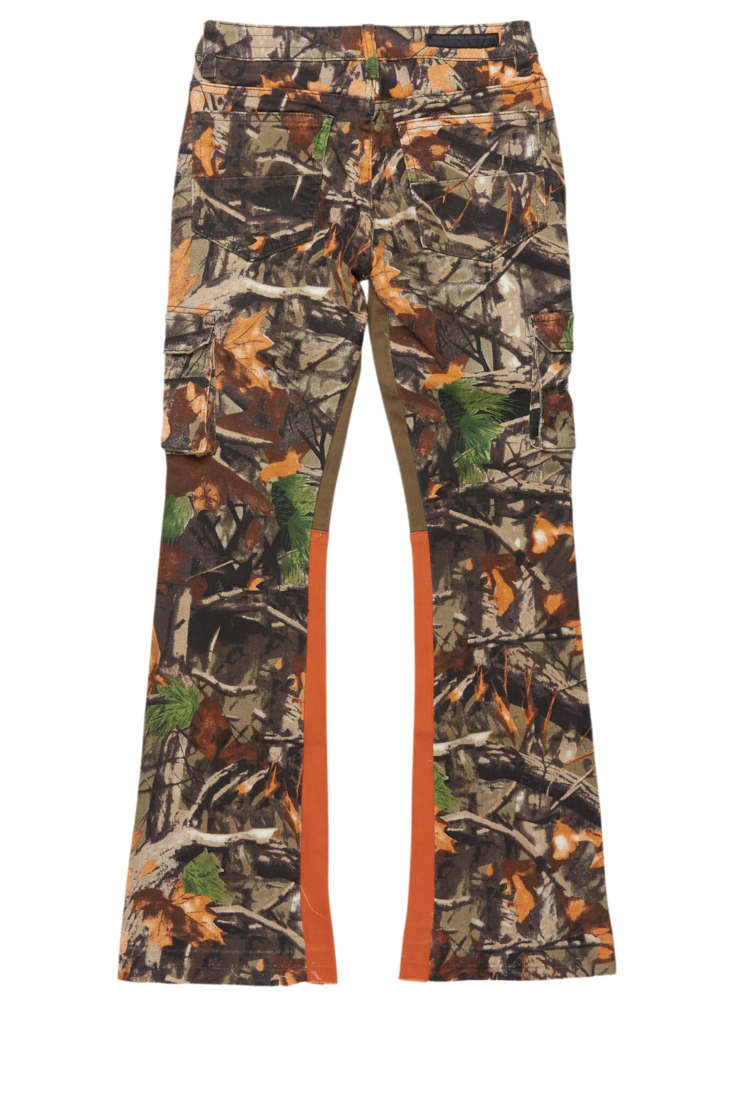 Boys Rolan Orange Tree Camo Stacked Flare Jean