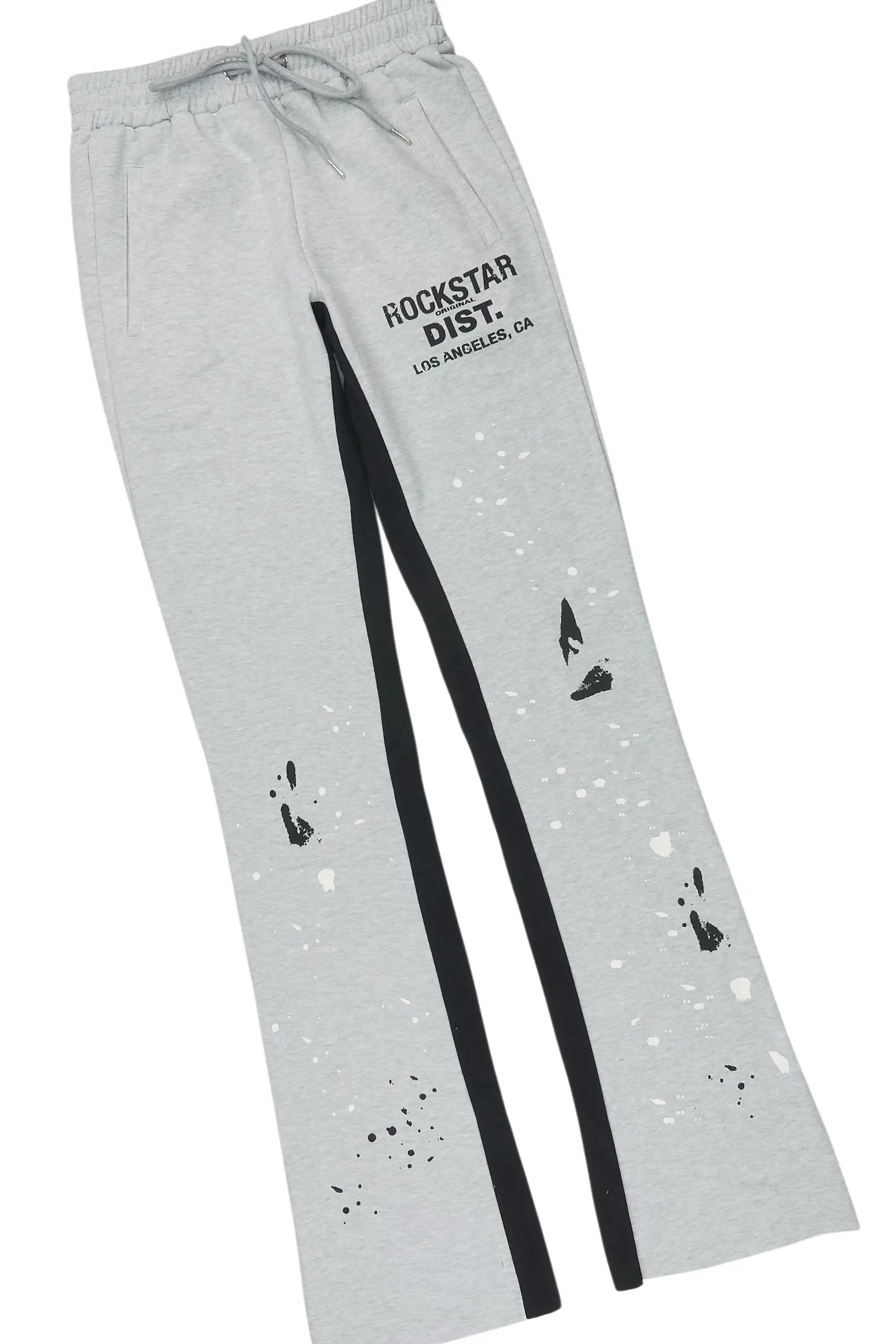 Scottie White/Heather Grey T-Shirt/Stacked Flare Track Pant Set
