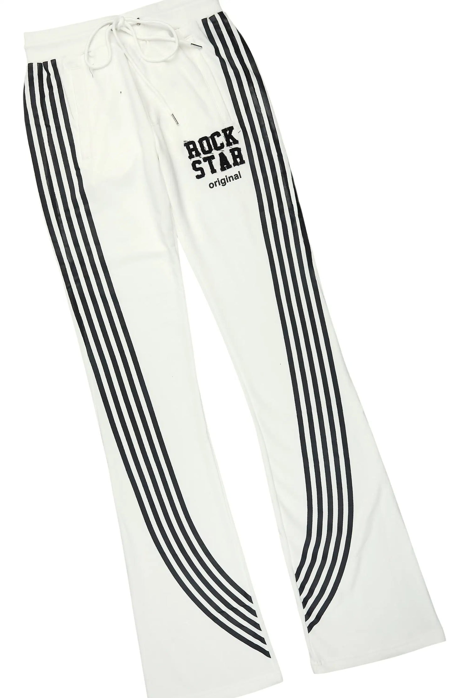 Rulik White Double Layer T-Shirt/Baggy Stacked Track Set