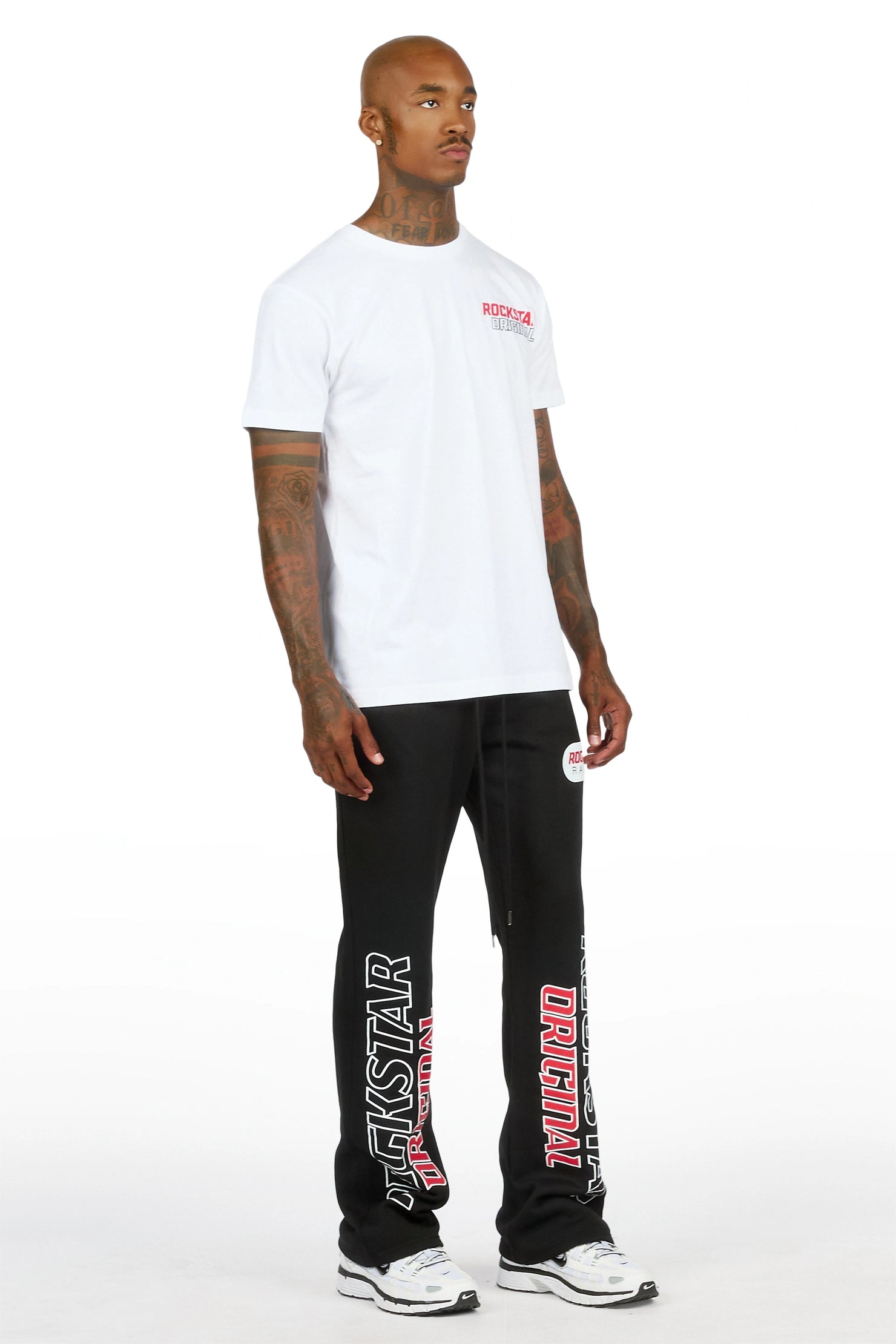 Spiller White/Black T-Shirt/Relaxed Pant Track Set