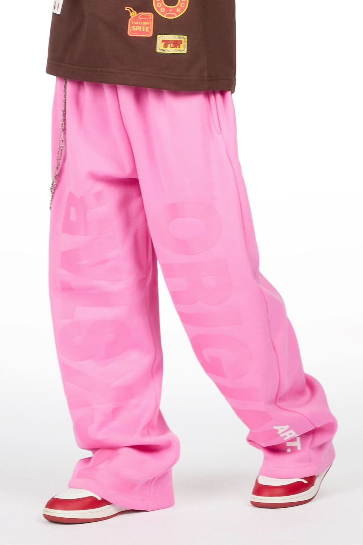 Girls Stachia Pink Super Baggy Track Pant