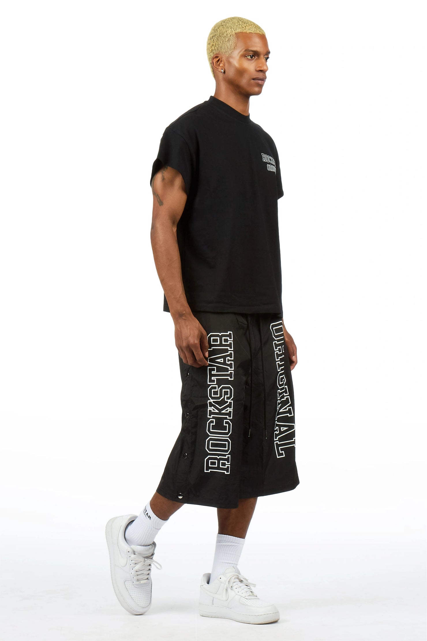 Lusent Black Muscle Tee/Jort Set