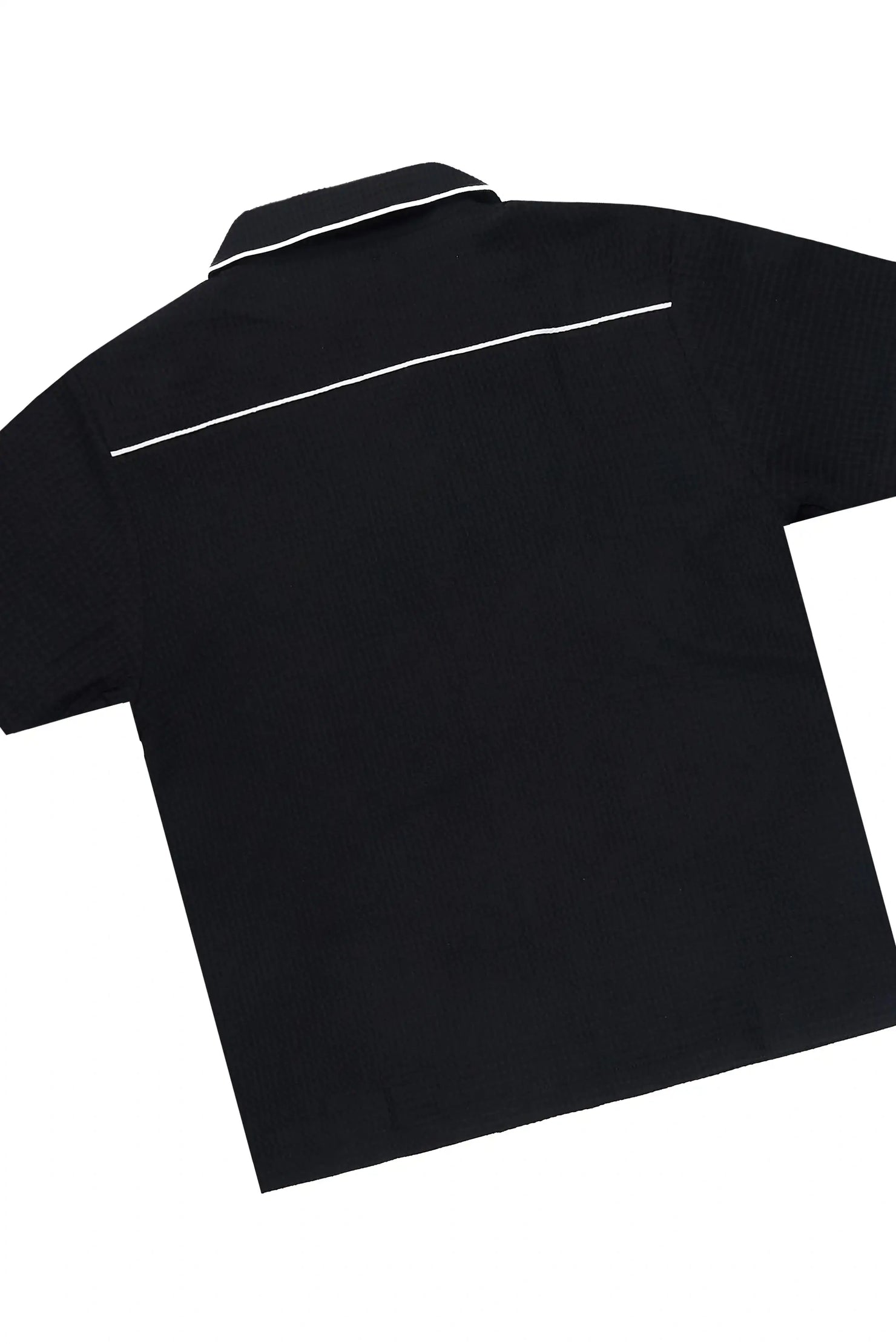 Boys Clarence Black Button Down Shirt/Short Set