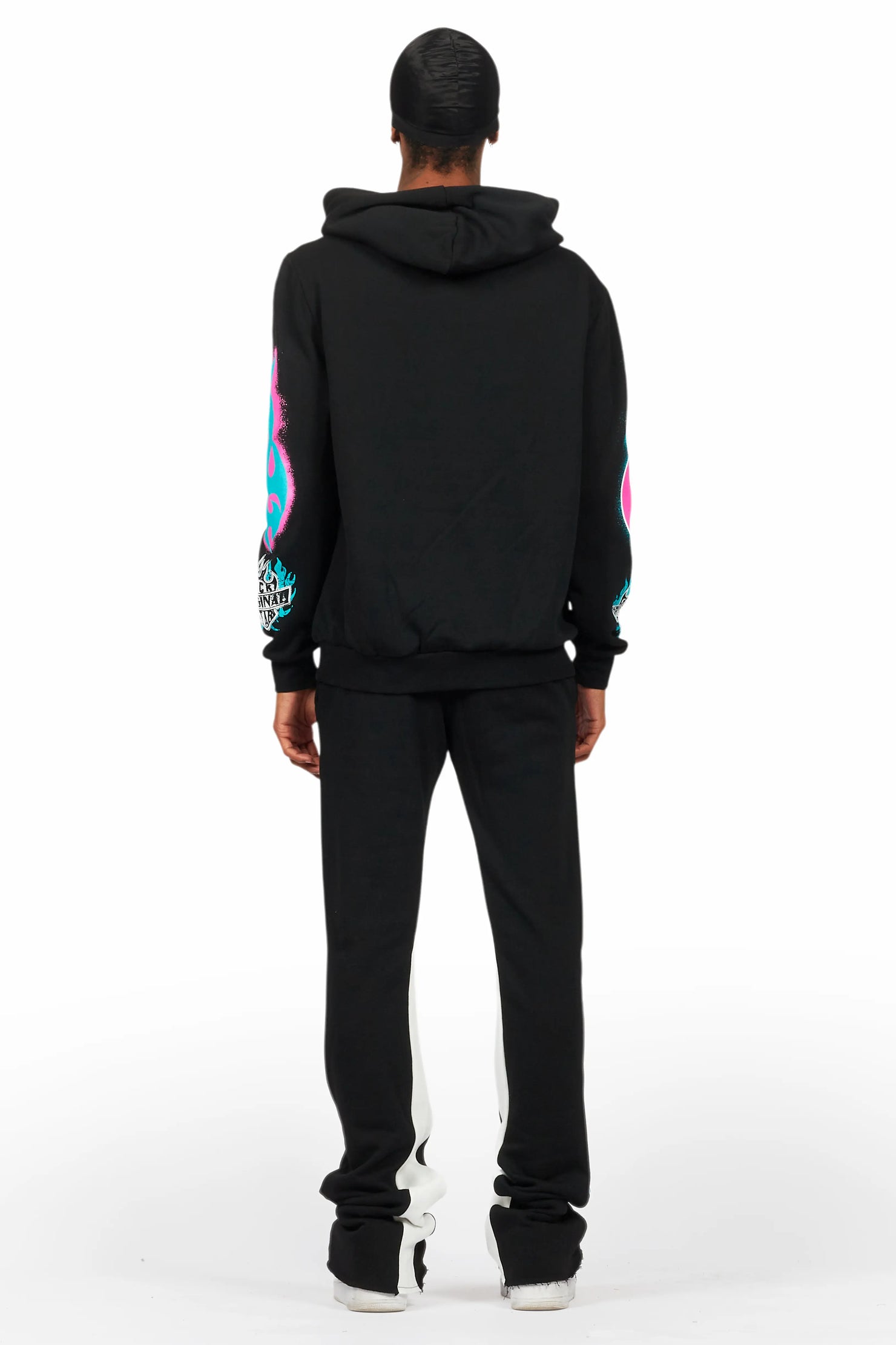 Adkin Black Hoodie/Baggy Track Pant Set