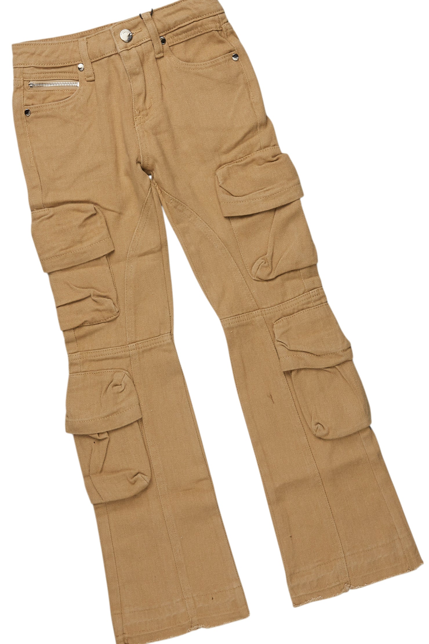 Boys Kip Vintage Sand/Pink T-Shirt/Stacked Flare Jean Set