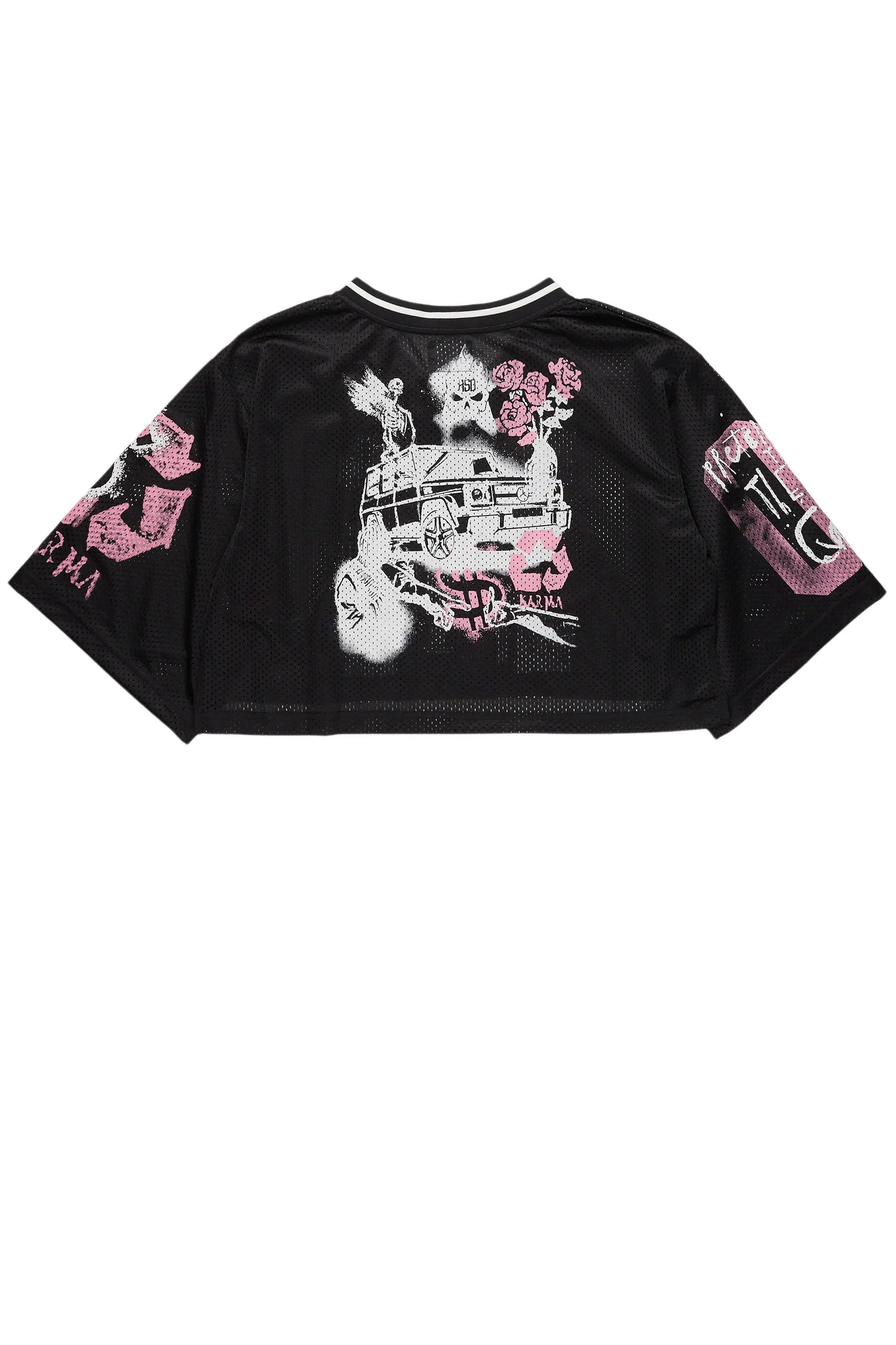 Riana Black Mesh Jersey