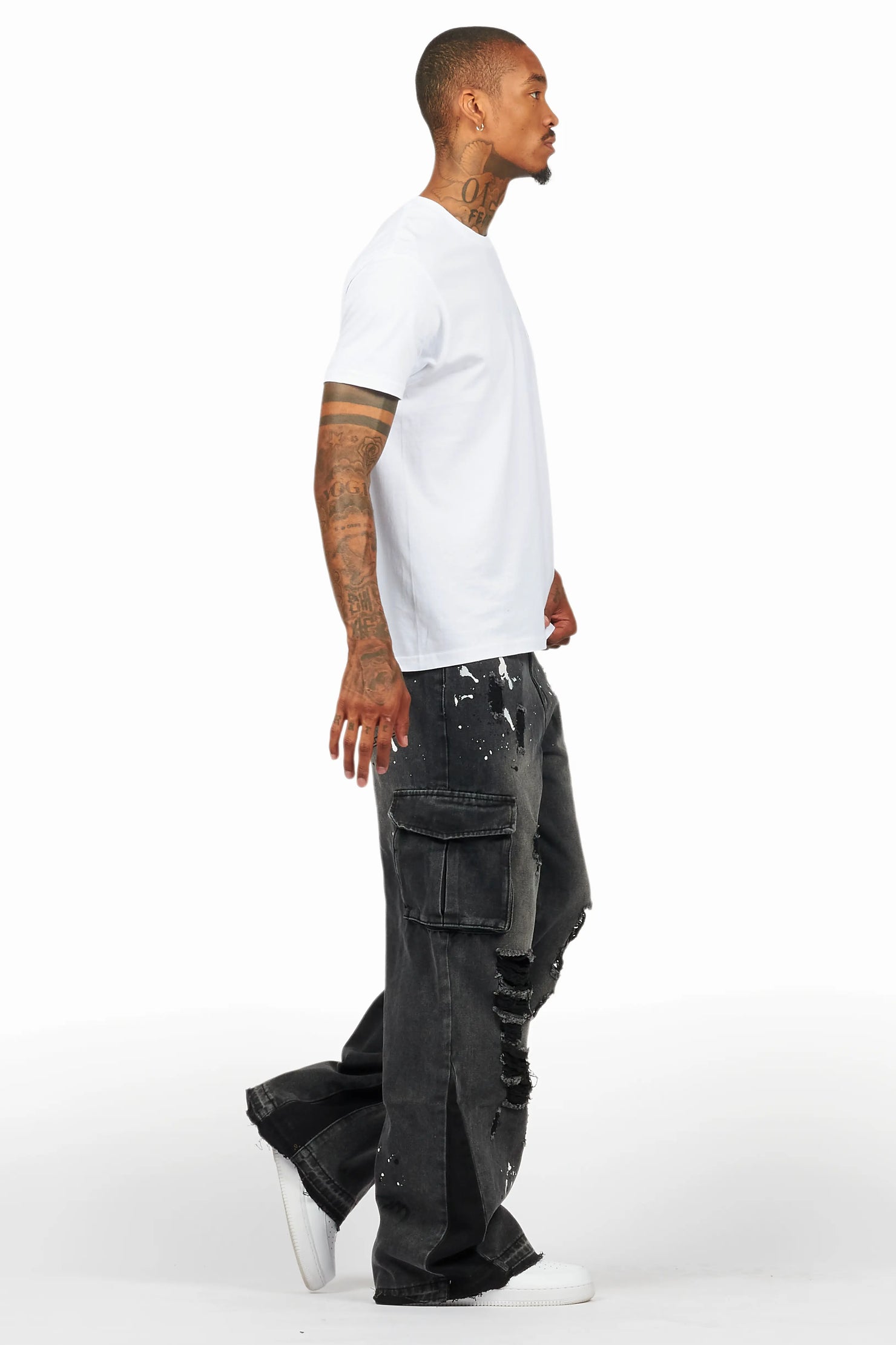 Dubaku Dark Grey Baggy Fit Jean