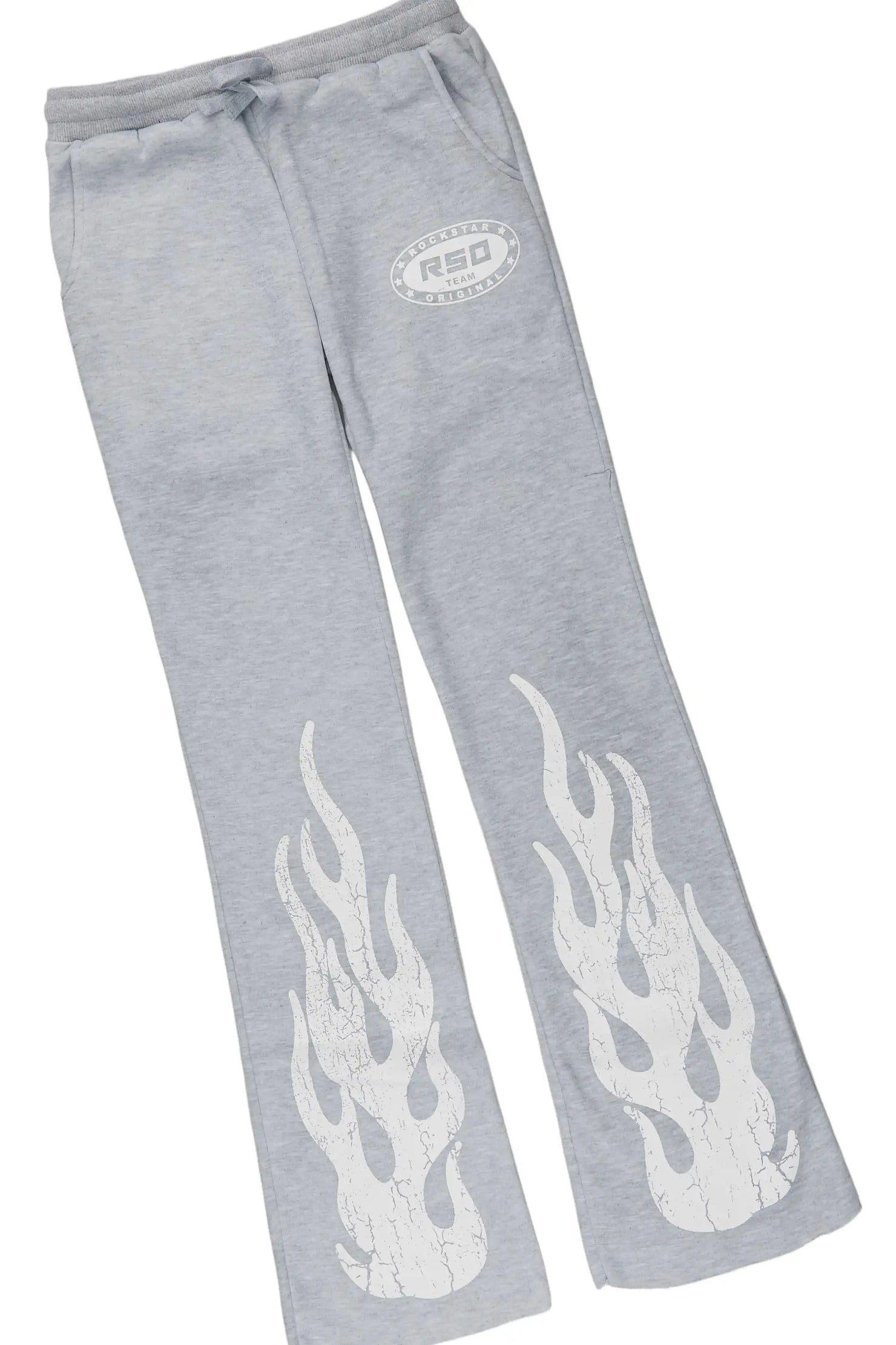 Boys Amos Heather Grey/Black T-Shirt/Stacked Baggy Pant Set