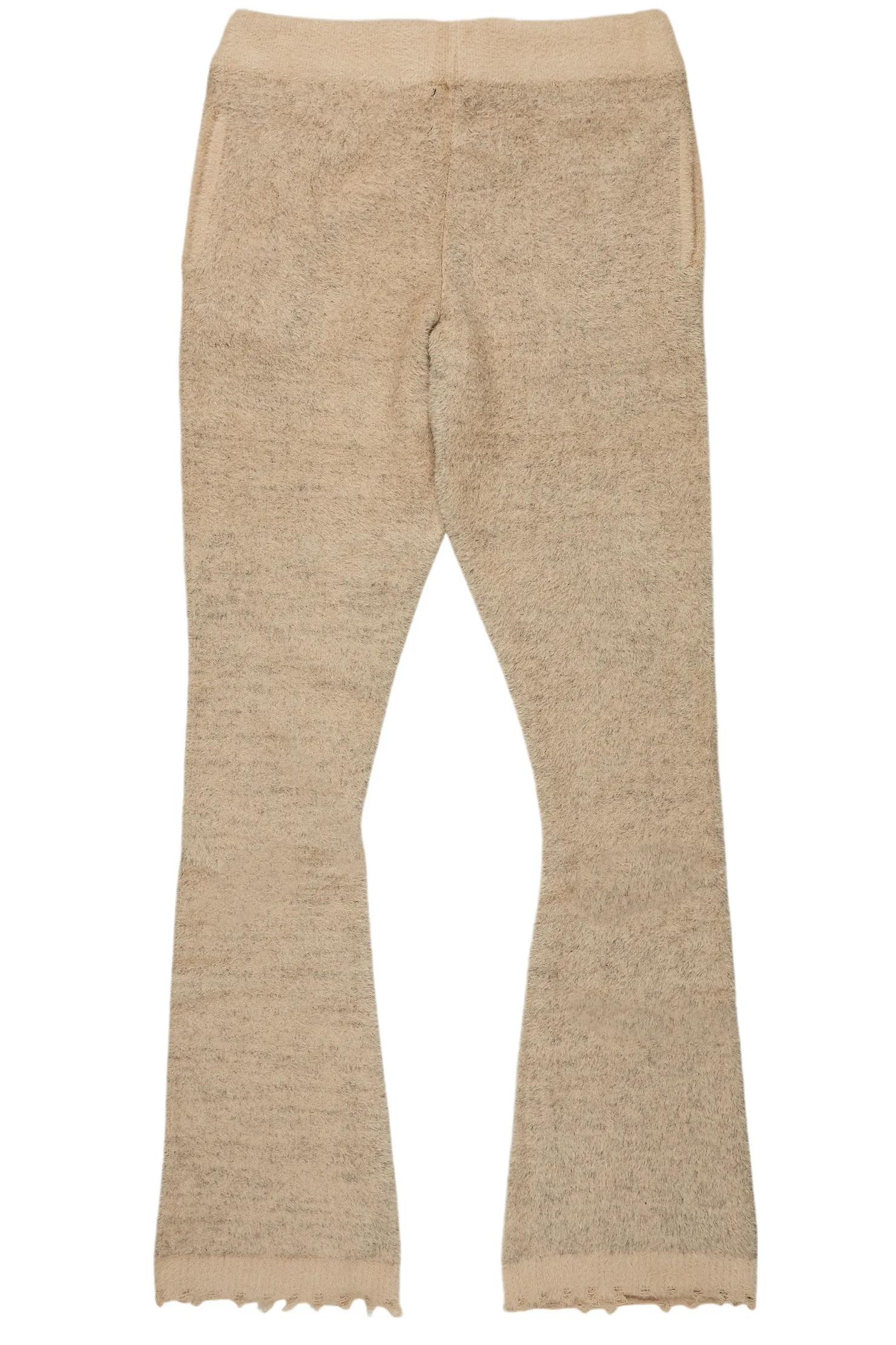 Keve Beige Knitted Mohair Flare Sweat Pant