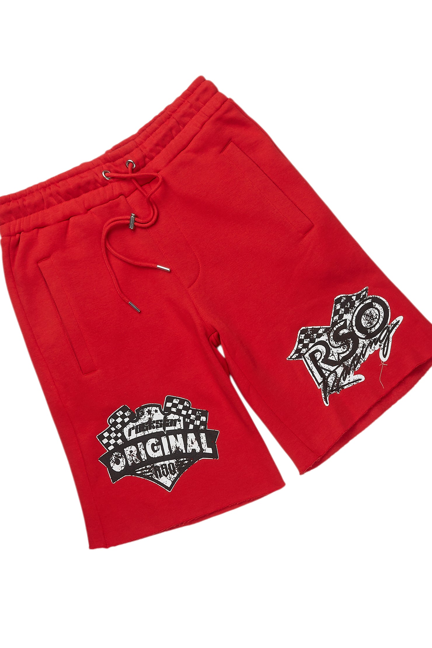 Racing Grung Red/Black T-Shirt/Raw Edge Short Set