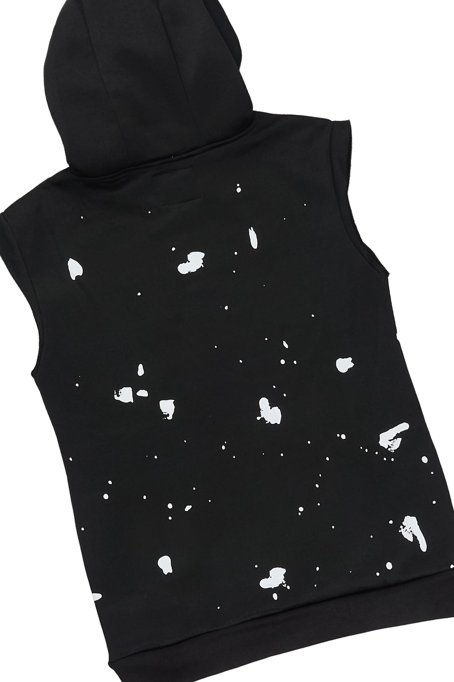 Boys Raffer Black Cut Off Hoodie Short Set