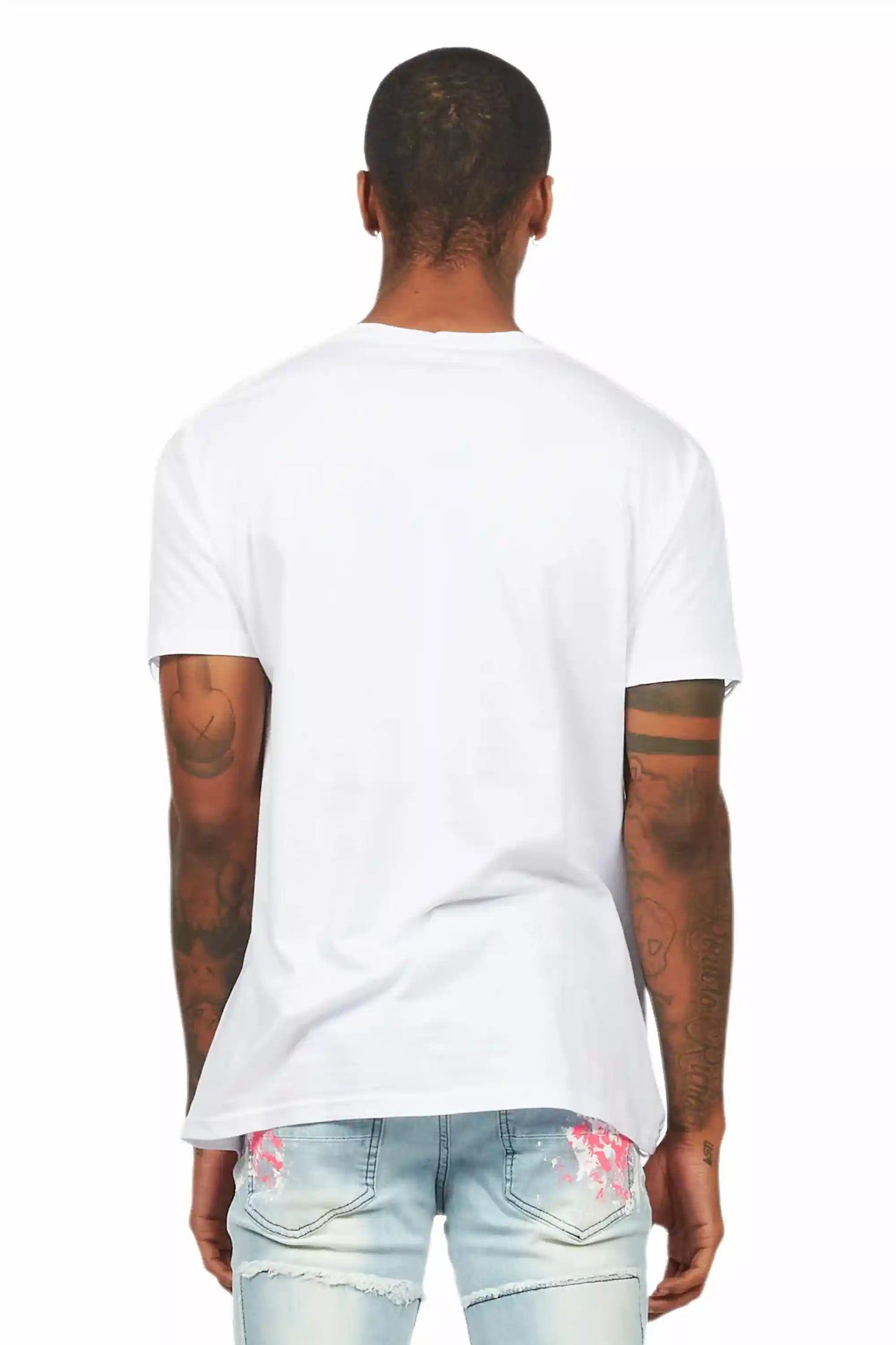 Beno White Oversized Graphic T-Shirt