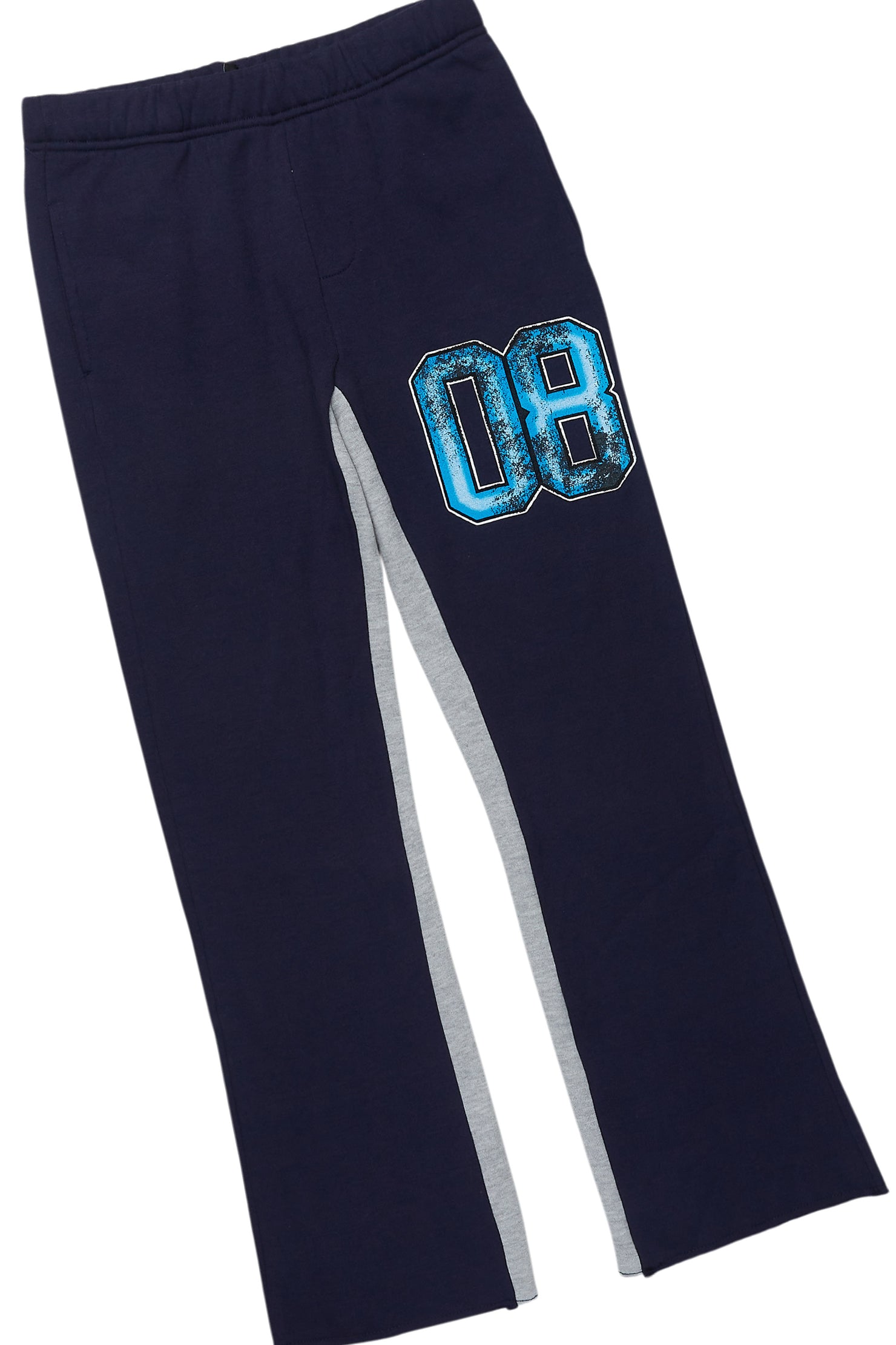 Boys Fields White/Navy T-Shirt/Baggy Stacked Track Set