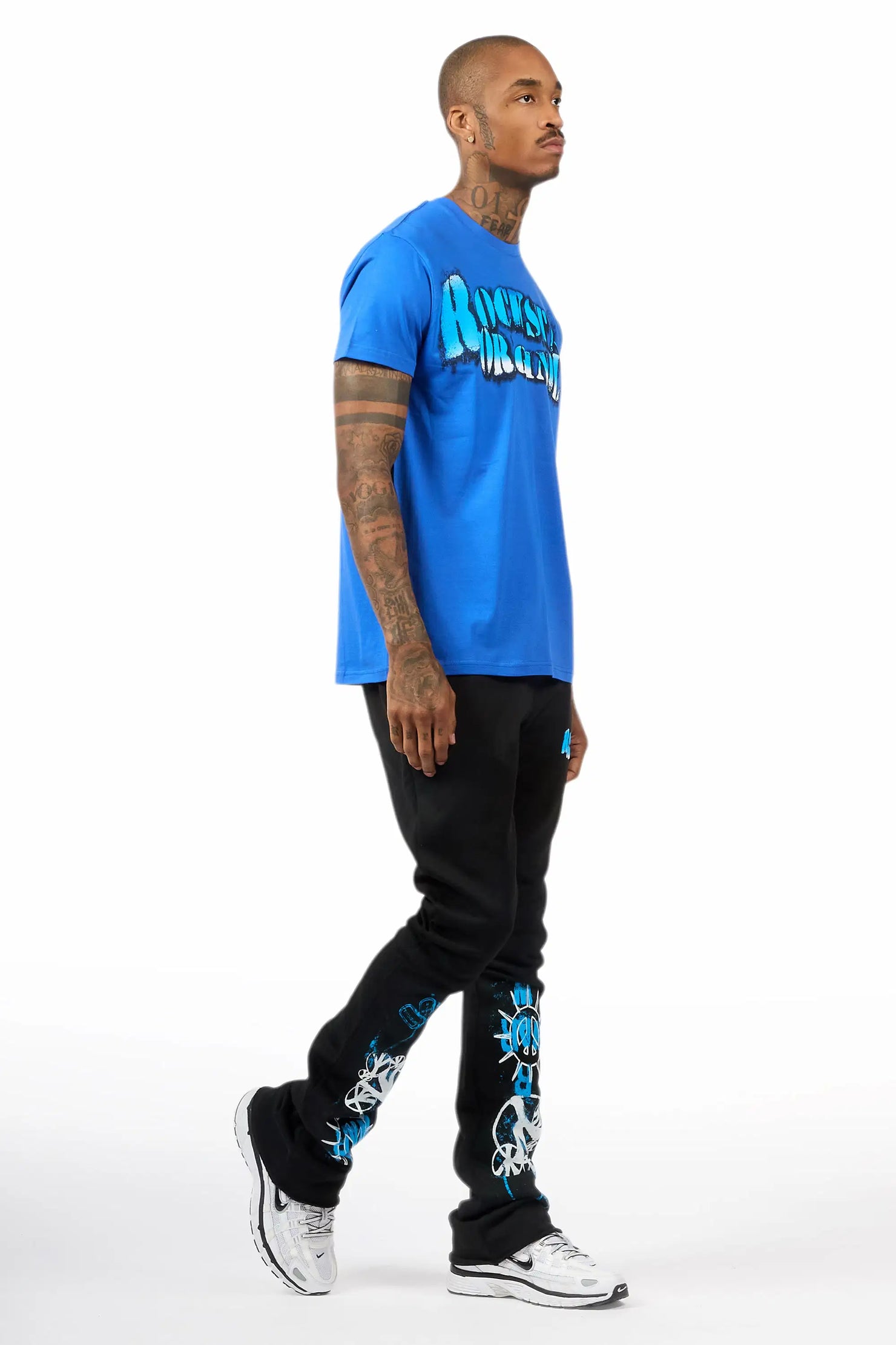 Zare 2.0 Royal/Black T-Shirt/Relaxed Track Set
