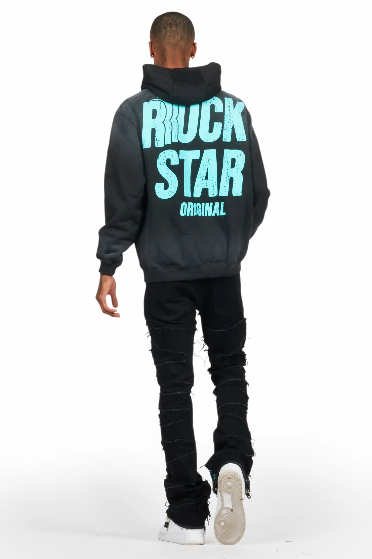 Barras Black Hoodie/Stacked Flare Jean Bundle