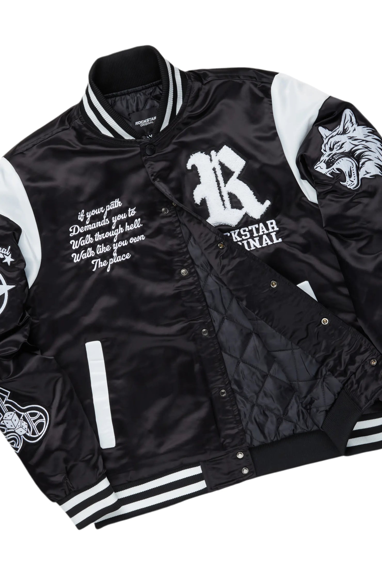 Geir Black Varsity Jacket & Camden Super Stacked Flare Jean Bundle