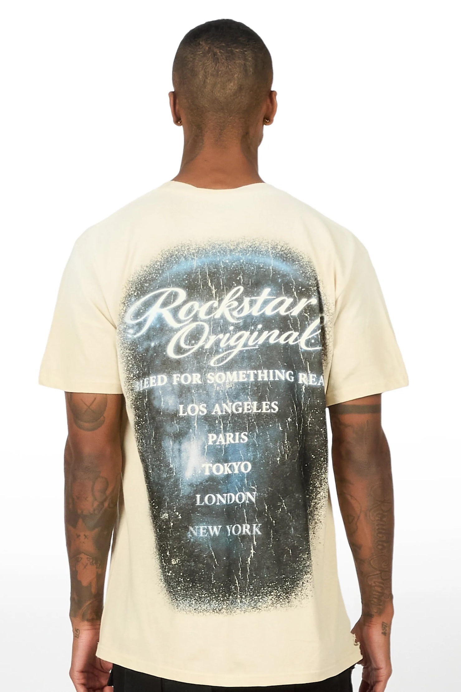 Graves Beige Oversized Graphic T-Shirt