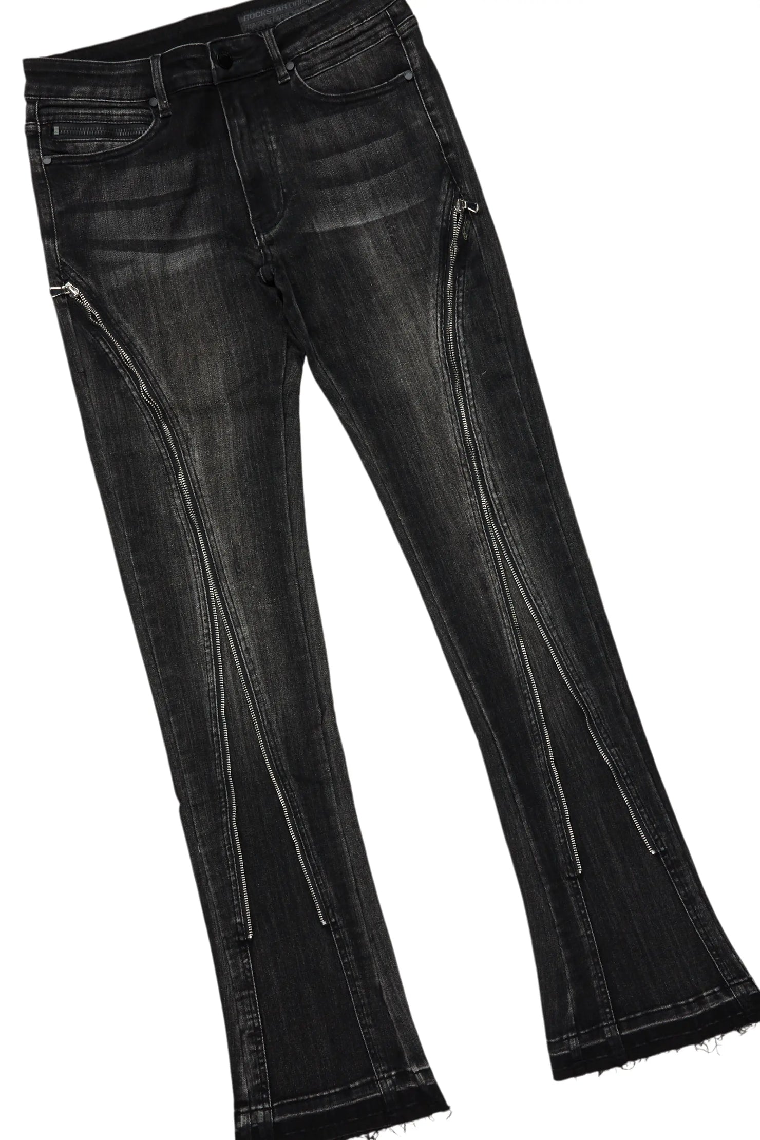 Amina Black Hoodie & Rani Stacked Flare Jean Set