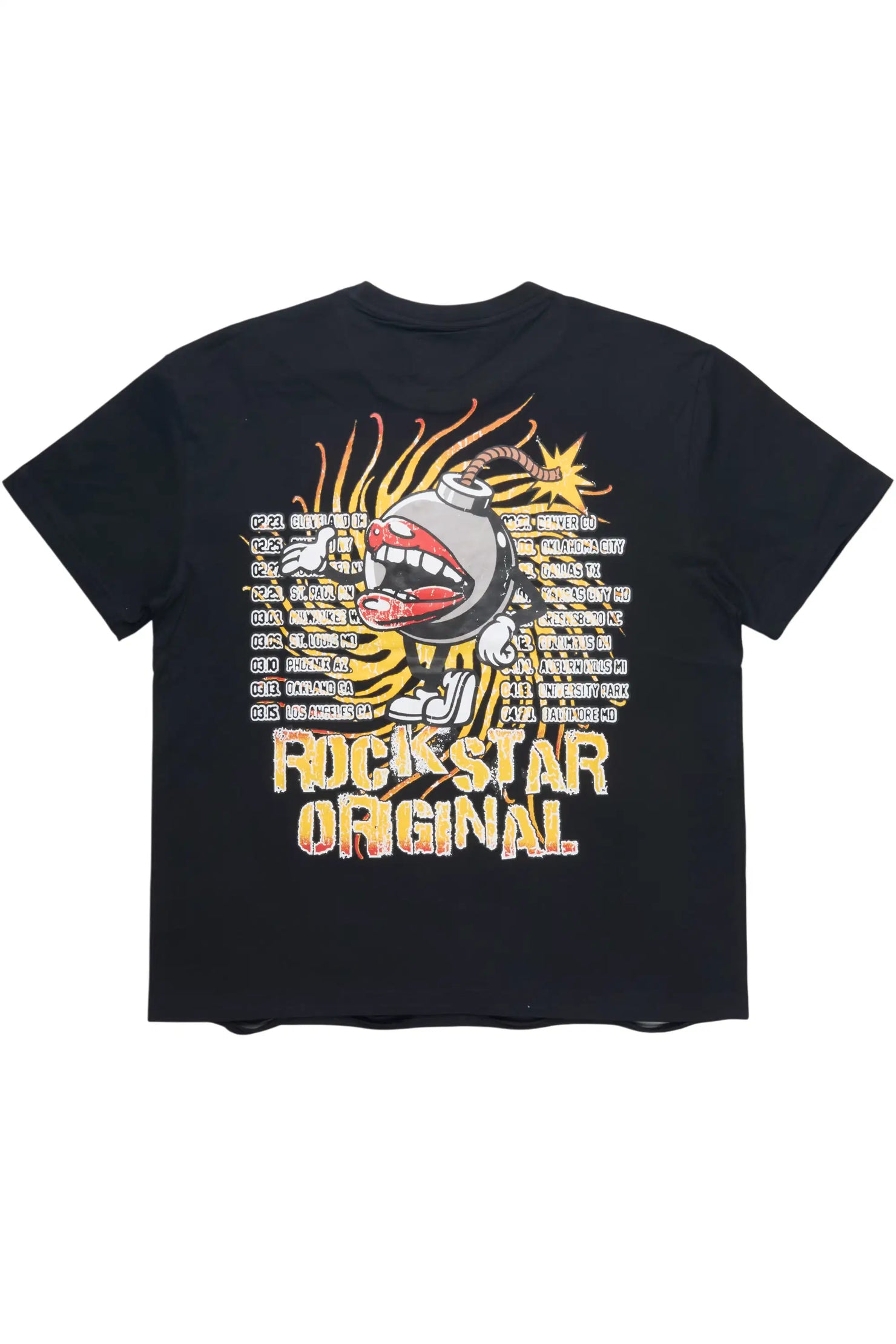 Rock n Roll Black Oversized Graphic T-Shirt