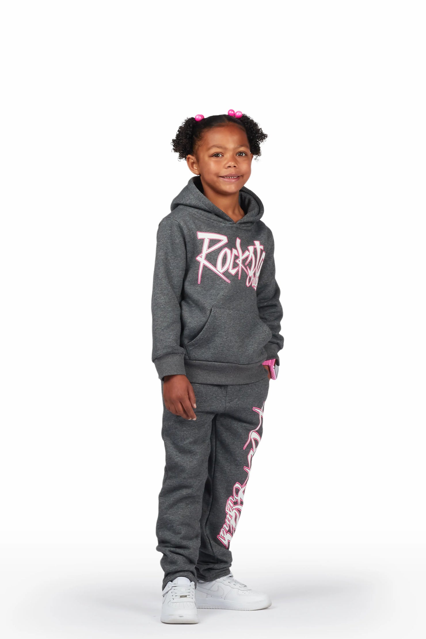 Girls Kalie Charcoal Slim Fit Track Set