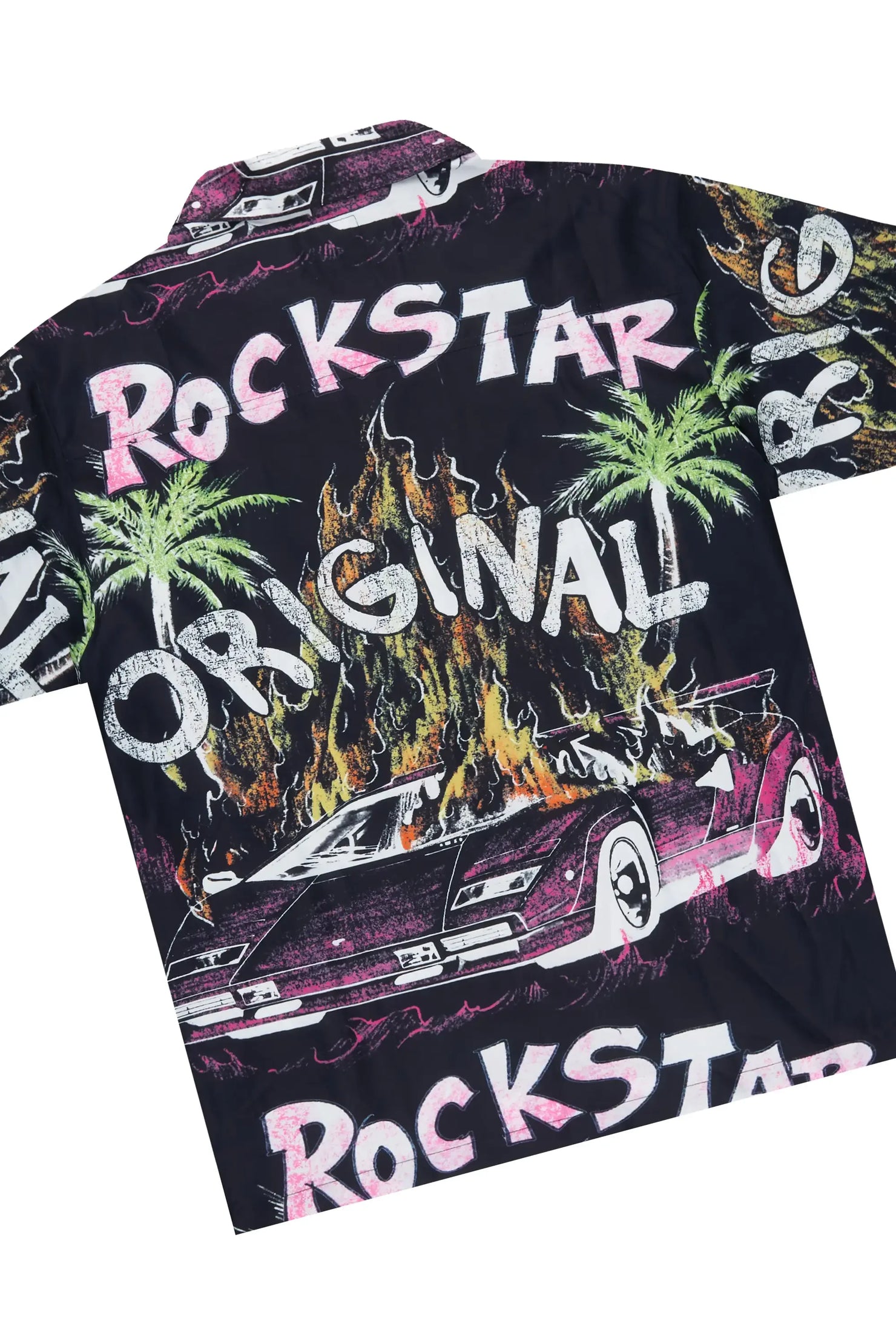 Axrian Black Button Down T-Shirt/Short Set