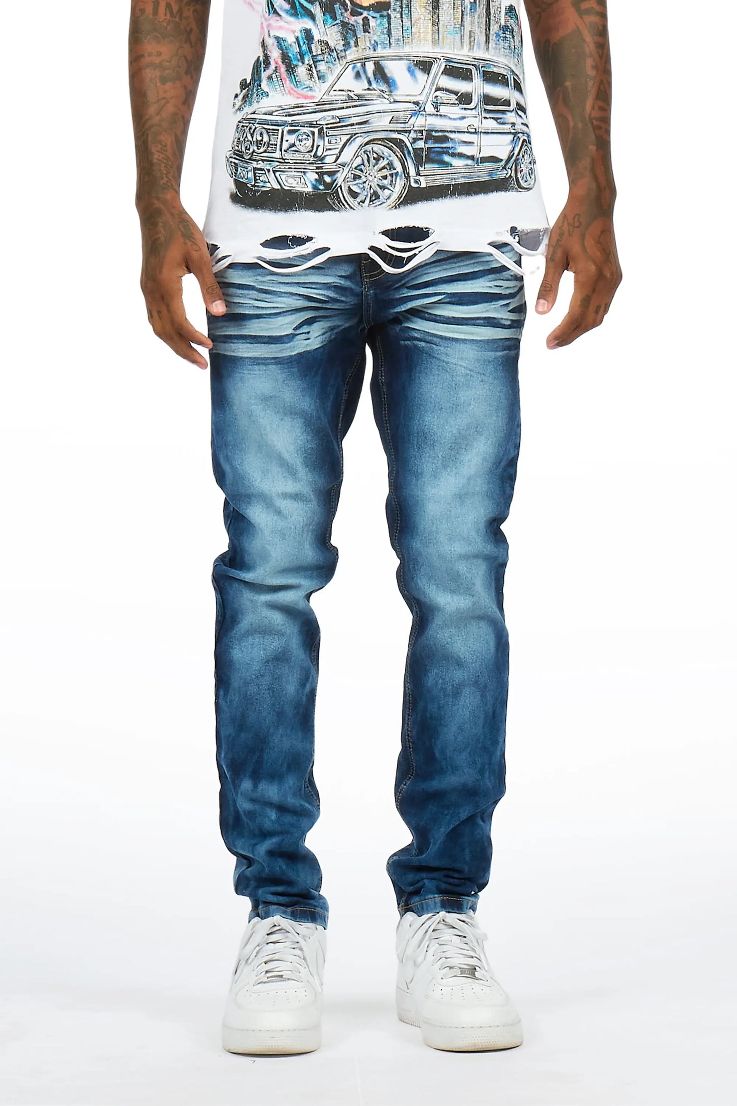 Jerell Medium Sand Blue Slim Fit Jean