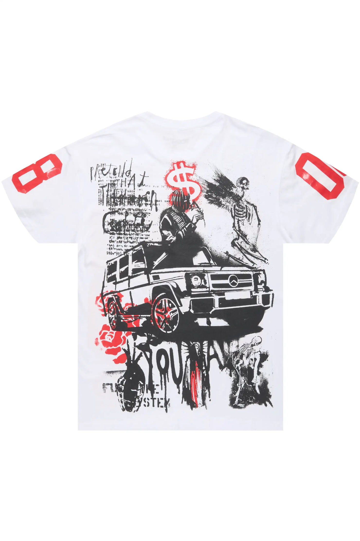 Grill 3.0 White/Red Oversized Graphic T-Shirt