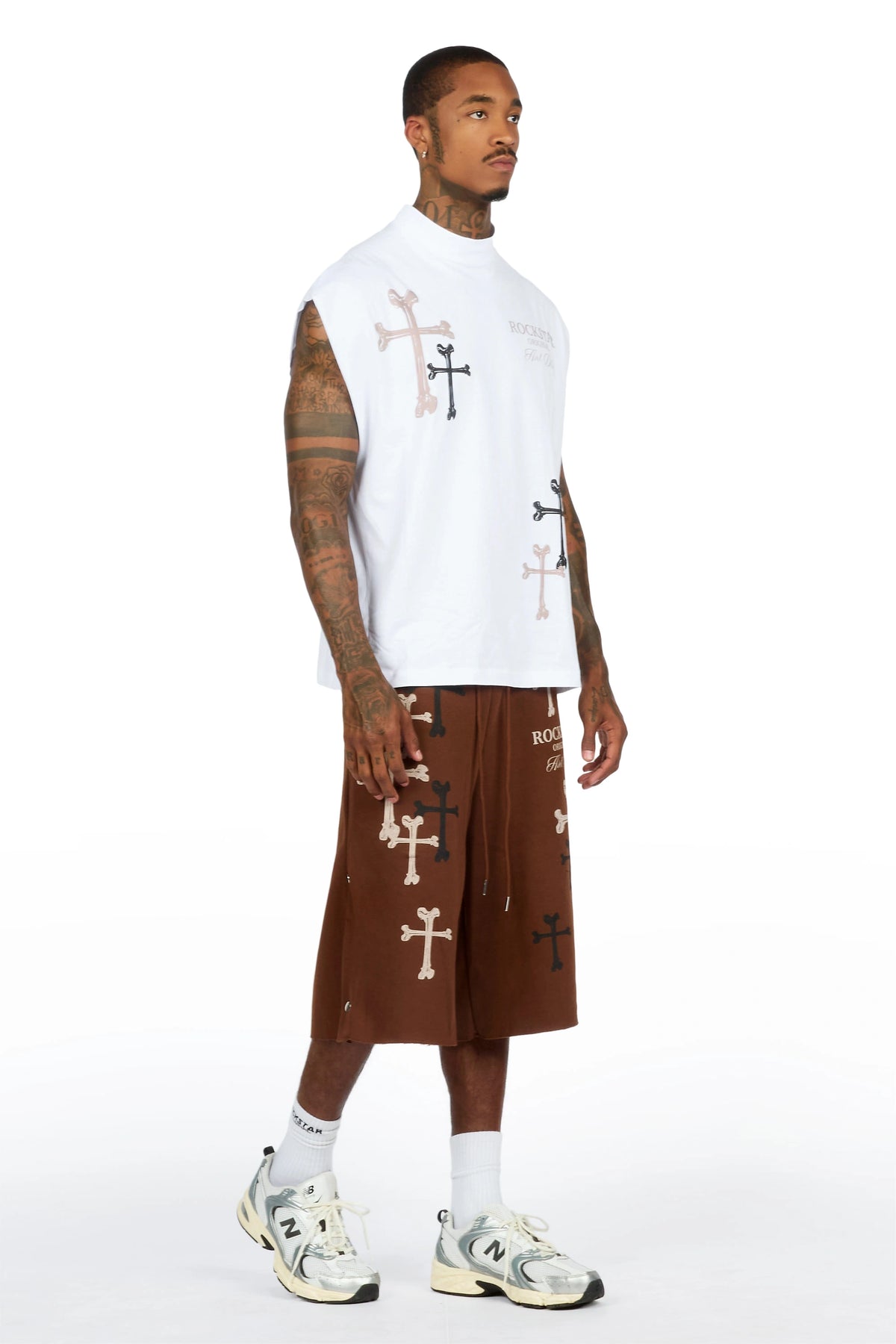 Roddy Brown Cut Sleeve T-Shirt/ Short Set