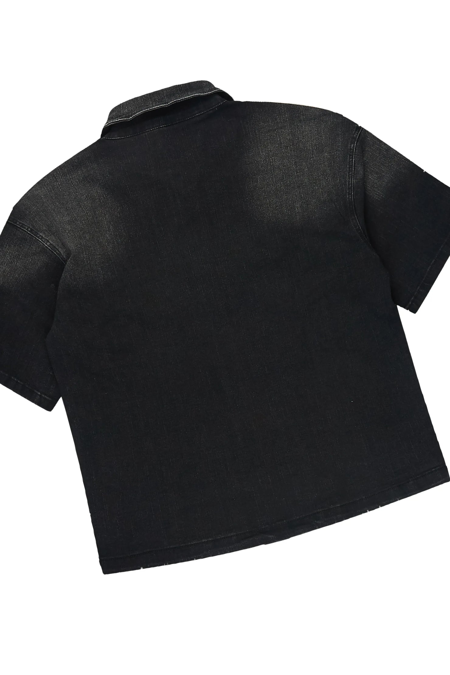 Clemente Black Rhinestone Button Down Shirt Jort Set