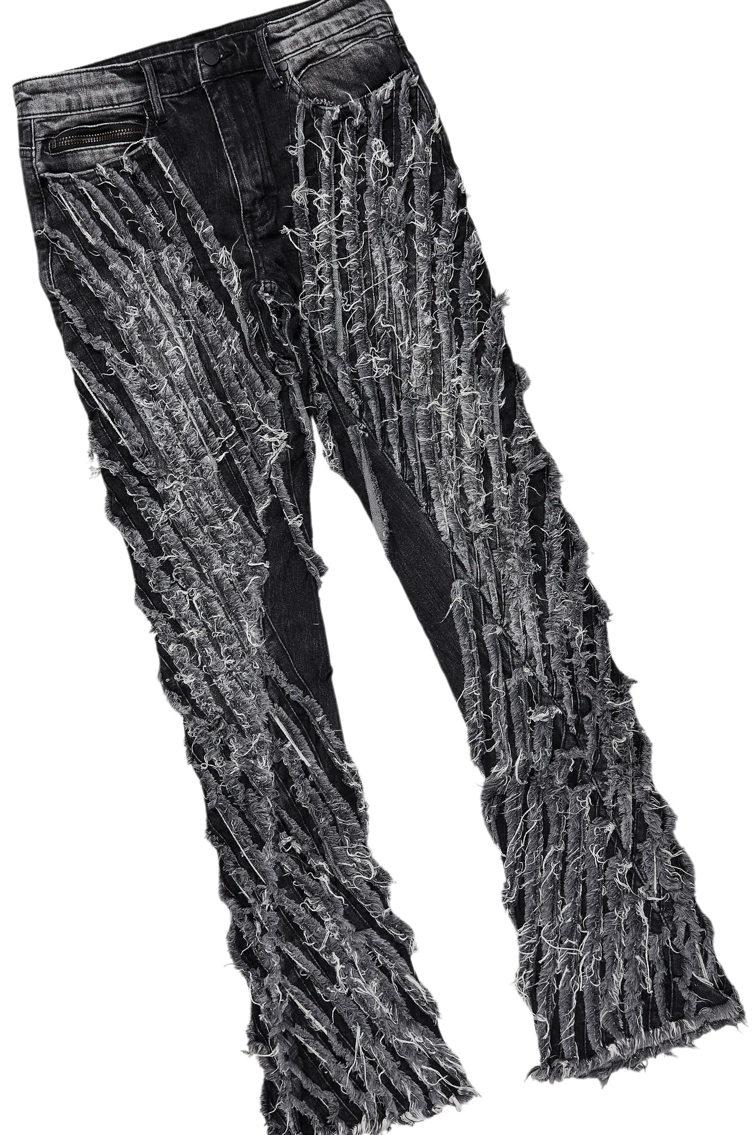 Amina Black Oversized T-Shirt/Stacked Flare Jean Bundle